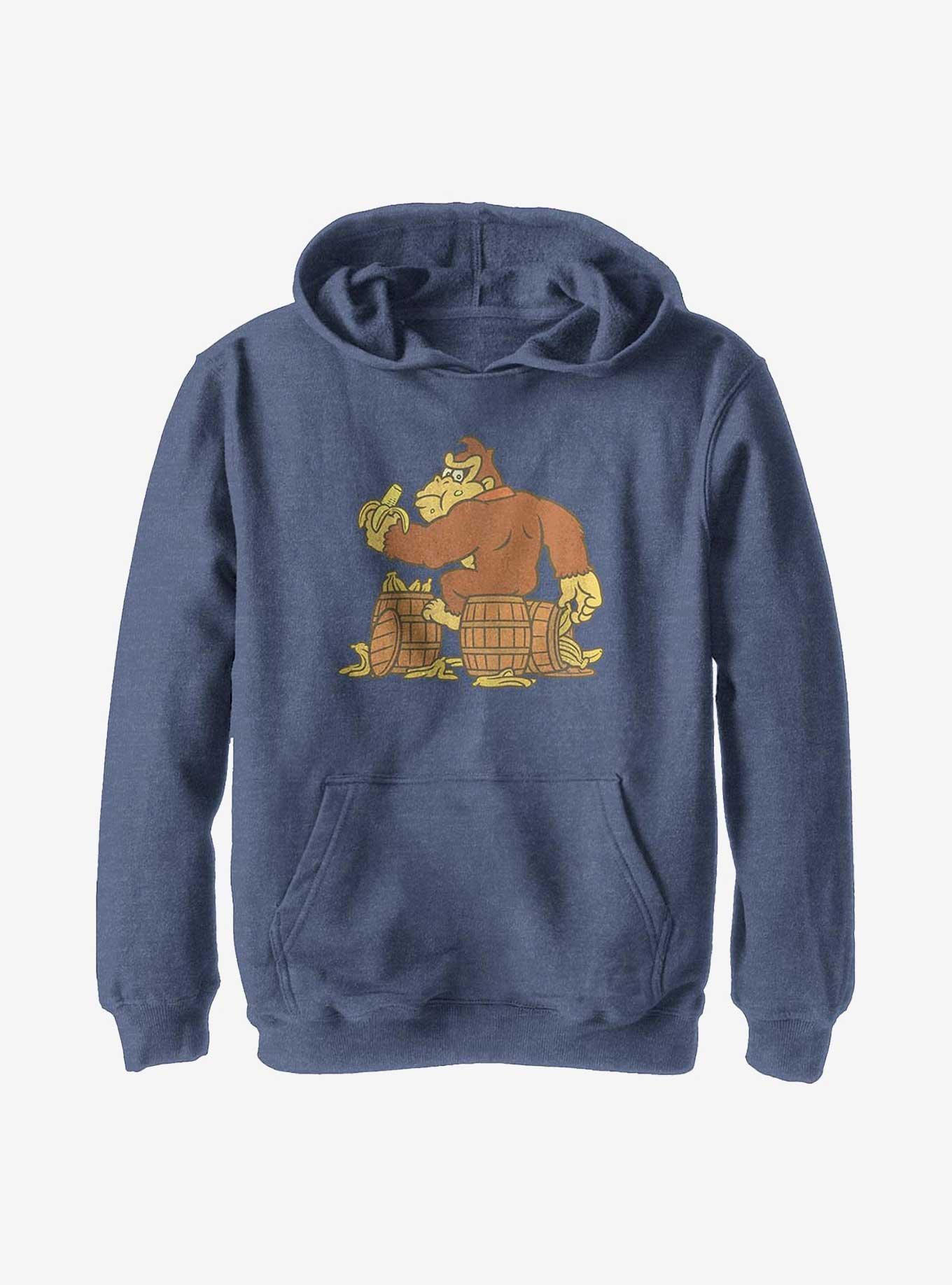 Nintendo Donkey Kong Dk Bananas Youth Hoodie, NAVY HTR, hi-res