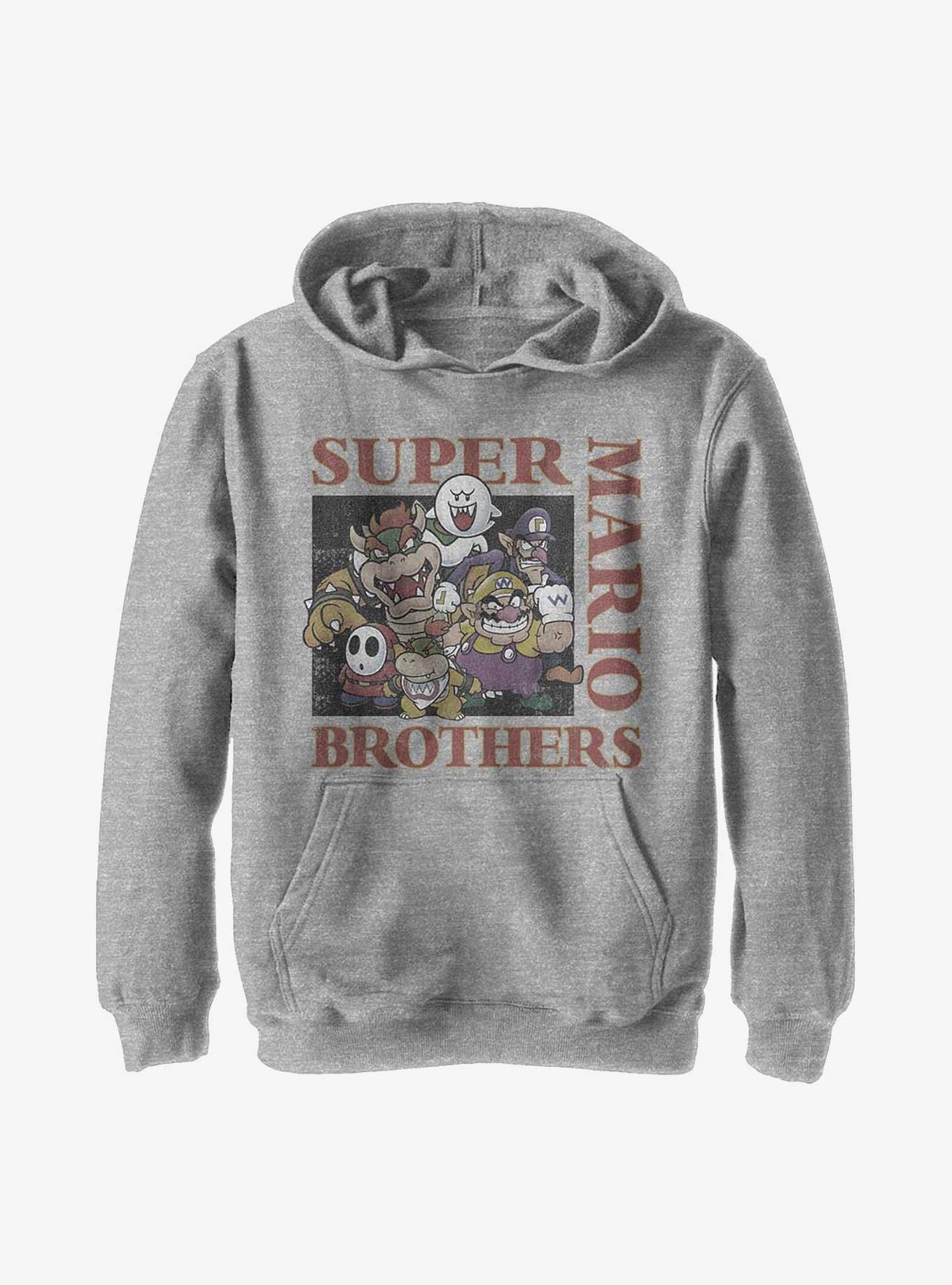 Nintendo Super Mario Vintage Baddies And Brothers Youth Hoodie, , hi-res
