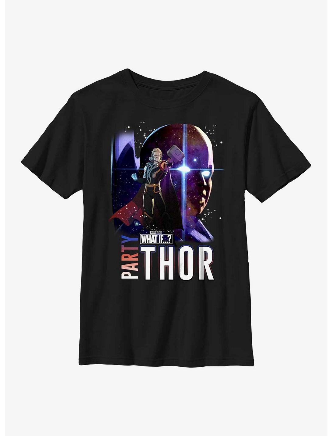 Marvel What If...? Watcher Party Thor Youth T-Shirt, BLACK, hi-res