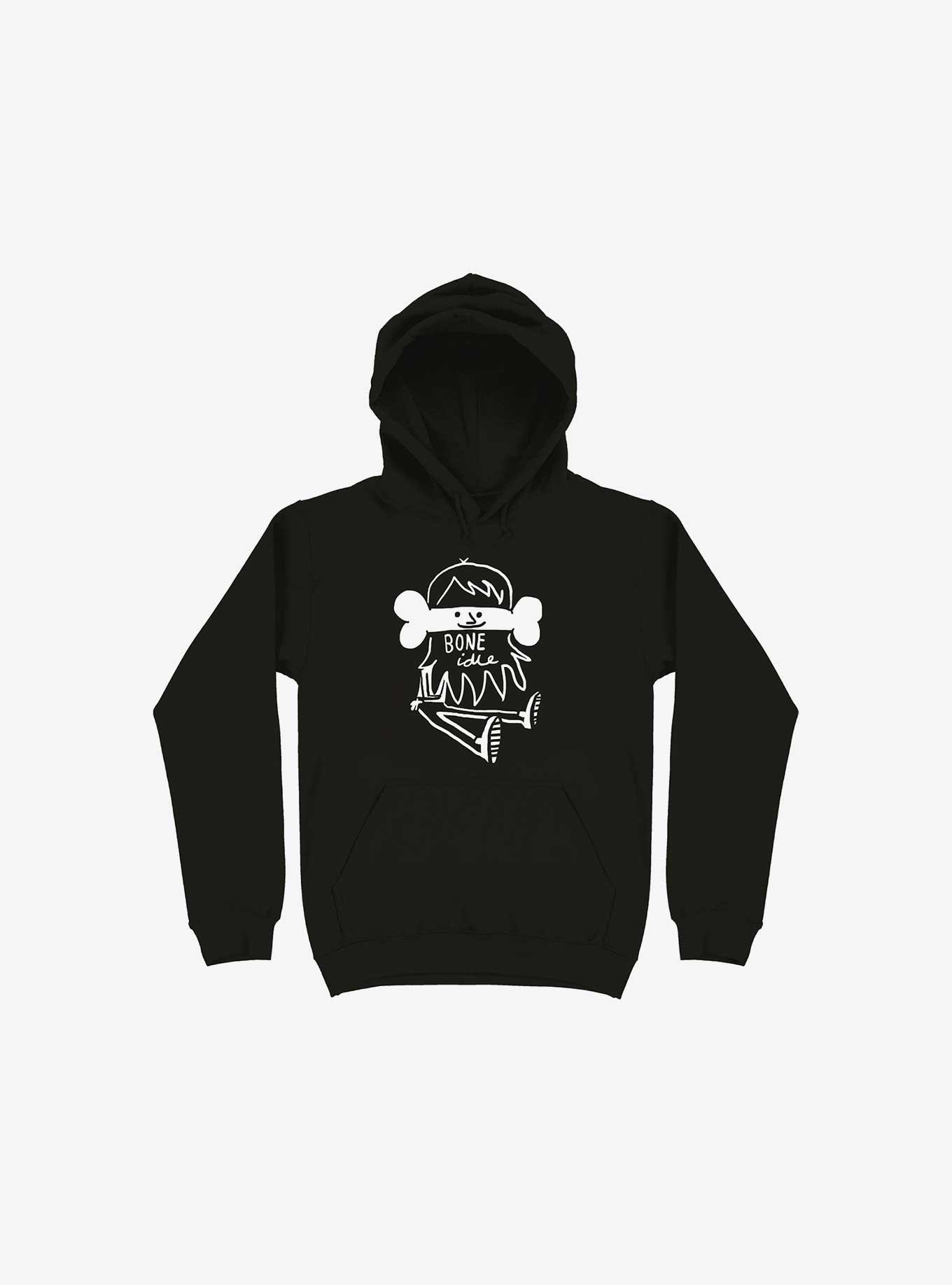Bone Idle Black Hoodie, BLACK, hi-res