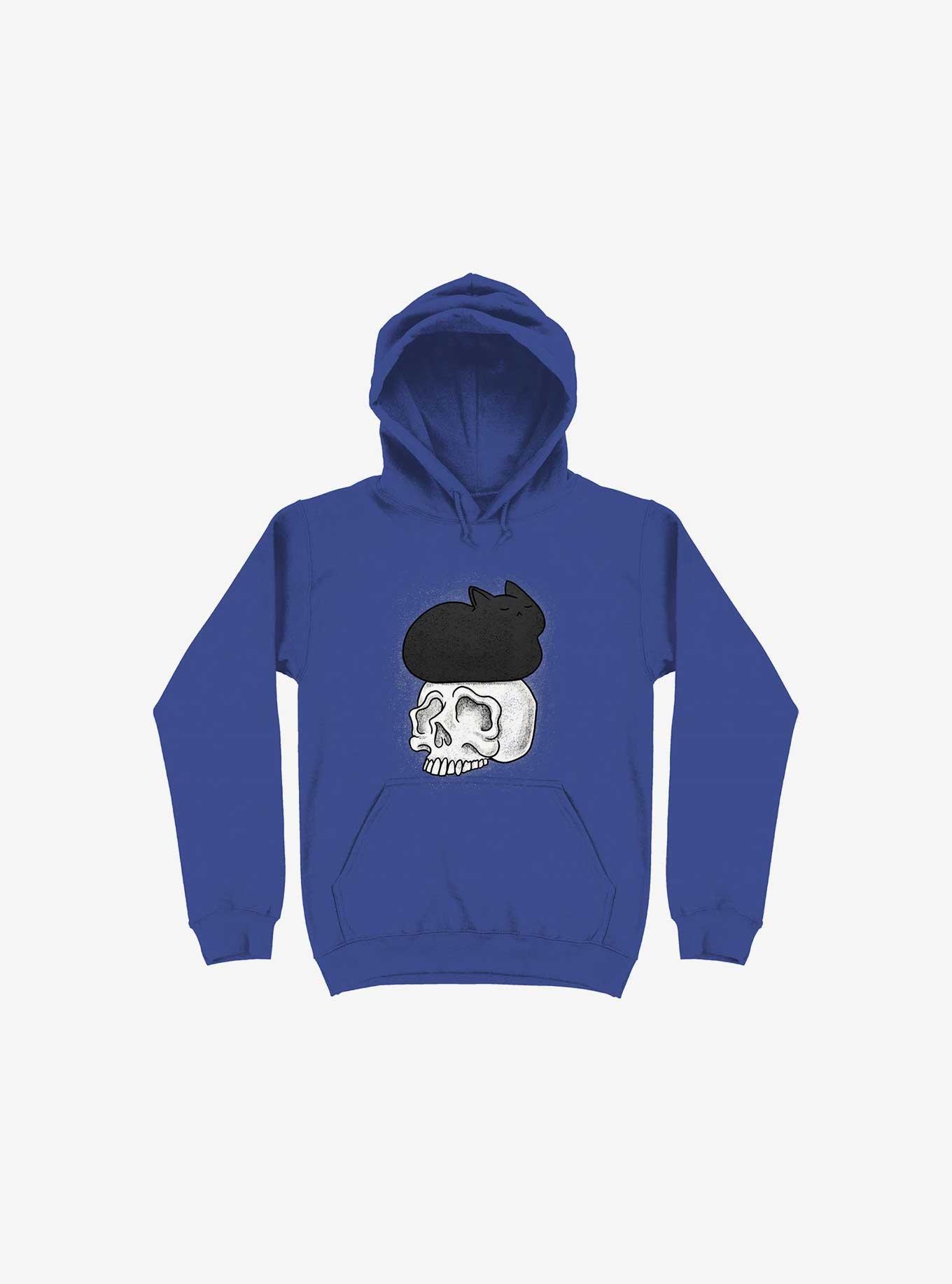 Cat Skull Royal Blue Hoodie, , hi-res