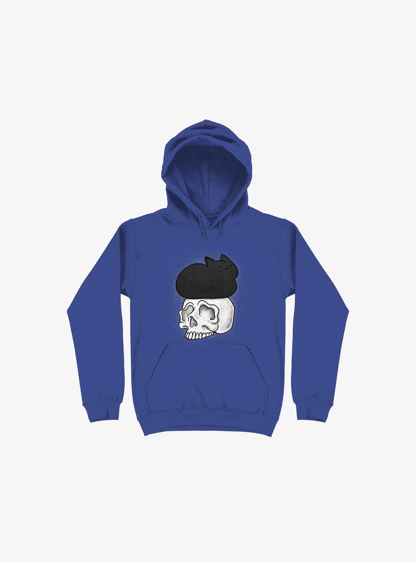 Cat Skull Royal Blue Hoodie, , hi-res