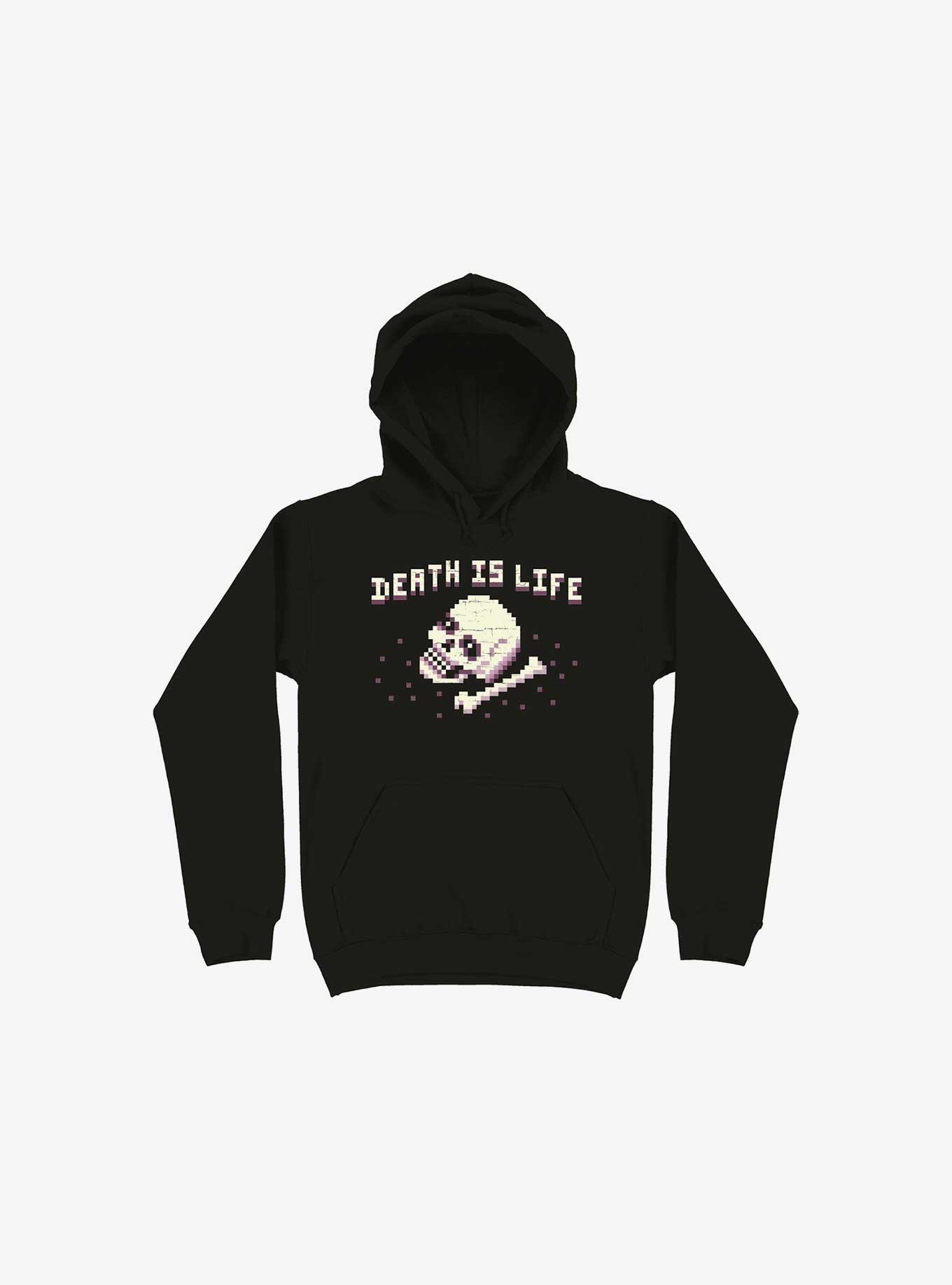 Death Is Life Skull Black Hoodie, , hi-res