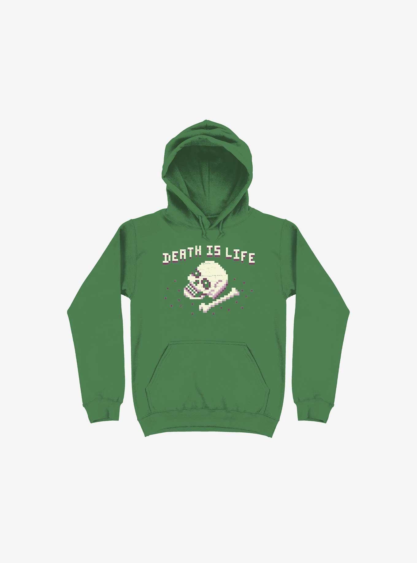 Death Is Life Skull Kelly Green Hoodie, KELLY GREEN, hi-res