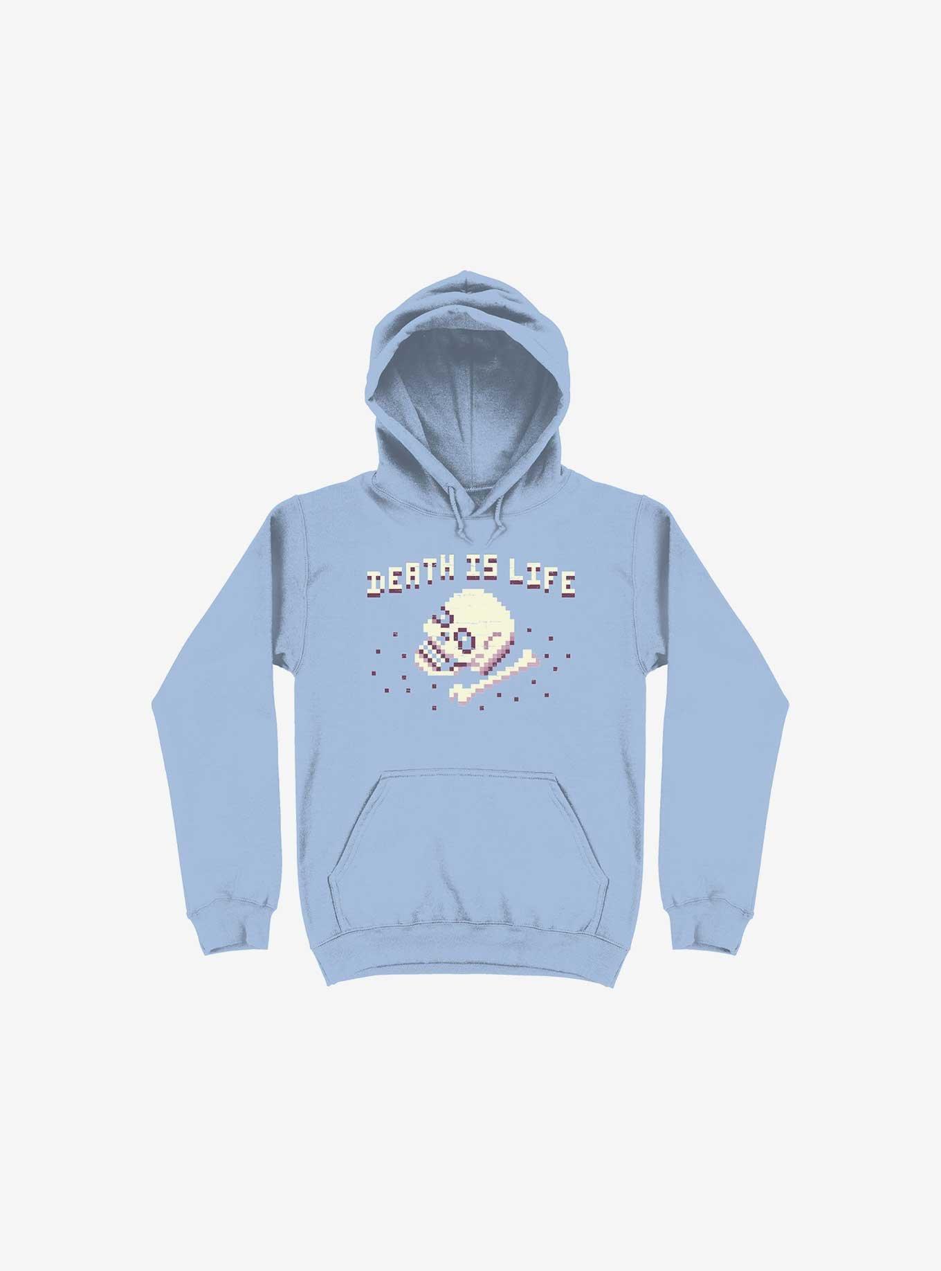 Death Is Life Skull Light Blue Hoodie