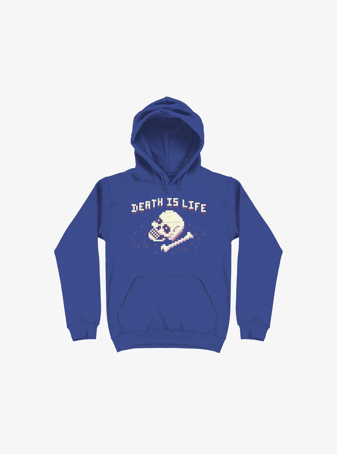 Death Is Life Skull Royal Blue Hoodie, , hi-res