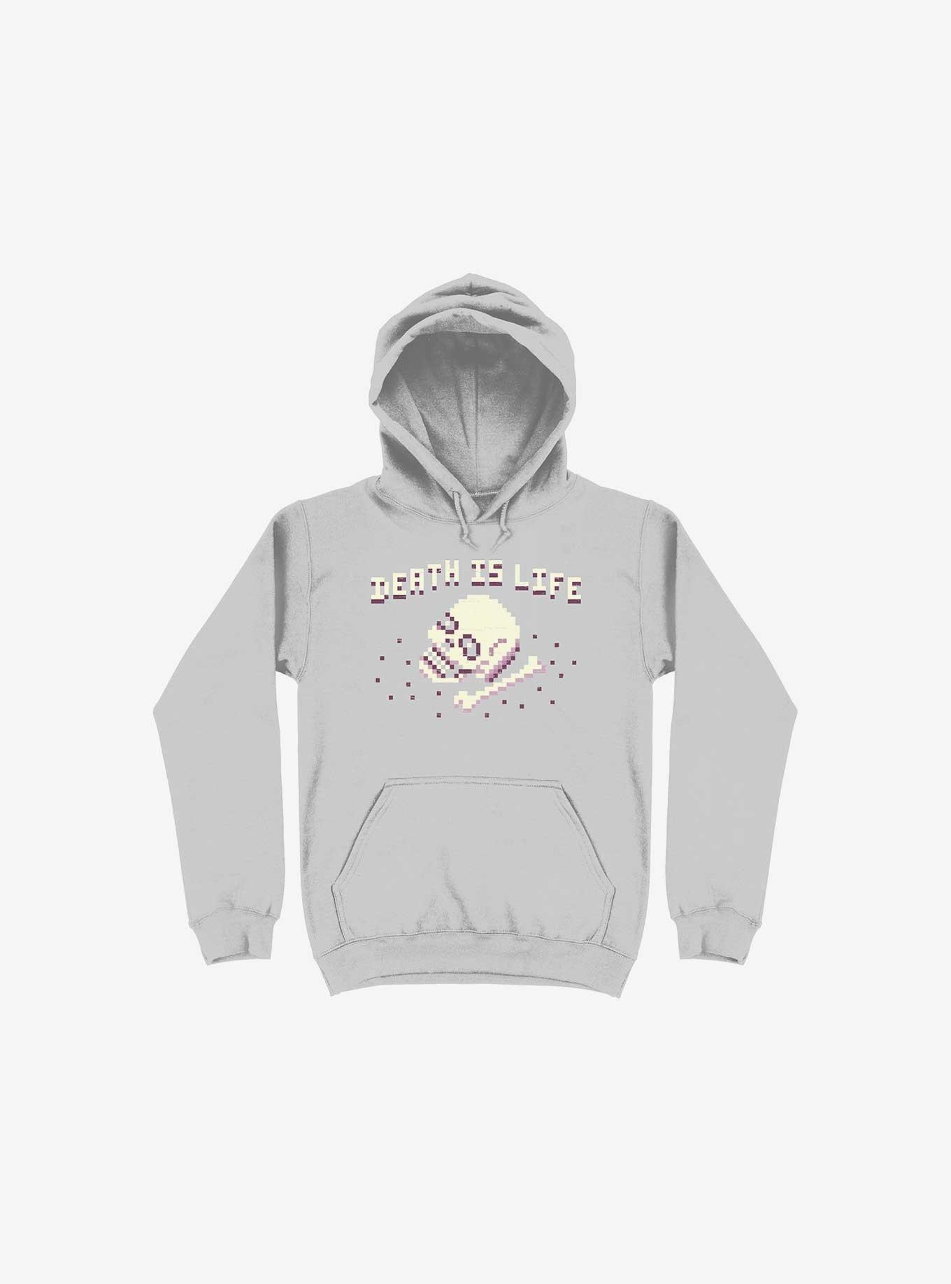 Death Is Life Skull Silver Hoodie