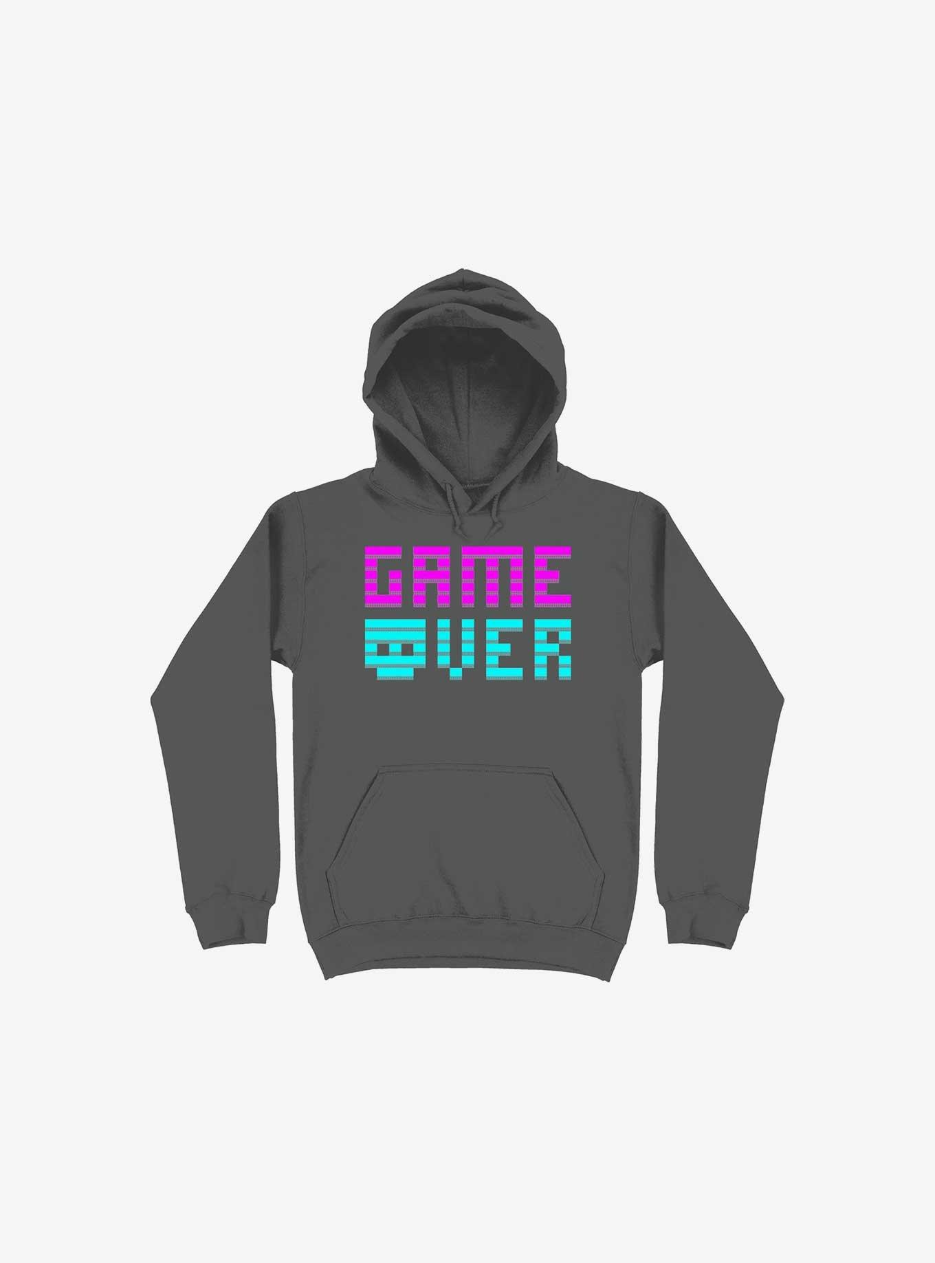 Game Over Skull Asphalt Grey Hoodie, ASPHALT, hi-res