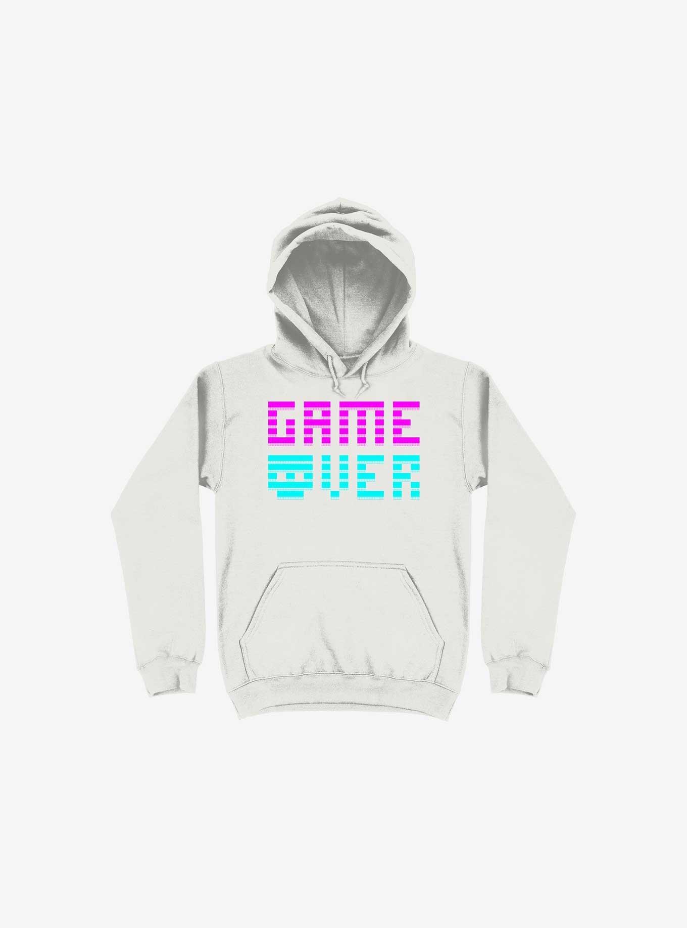 Game Over Skull White Hoodie, WHITE, hi-res