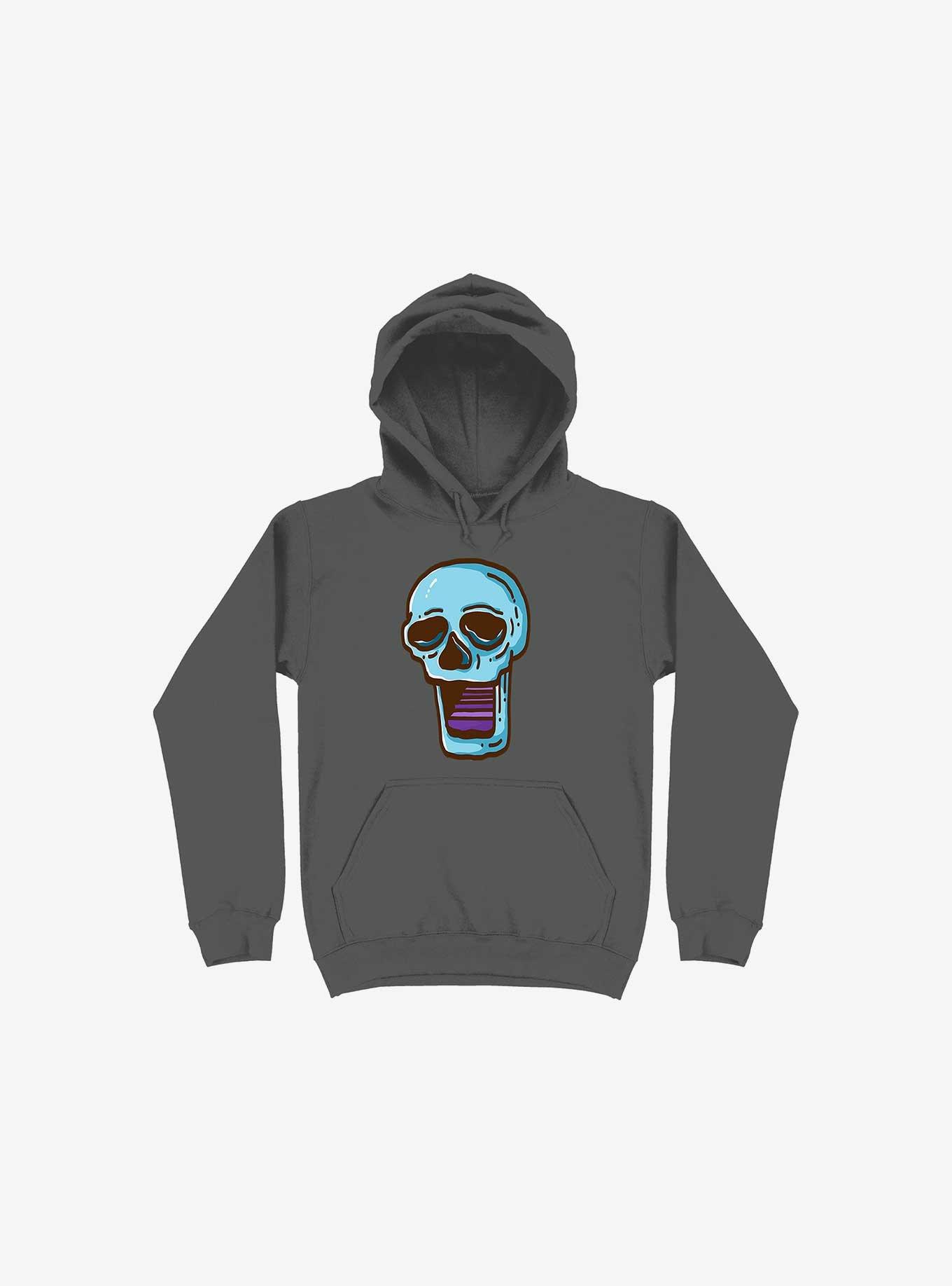 Modern Skull Asphalt Grey Hoodie, ASPHALT, hi-res