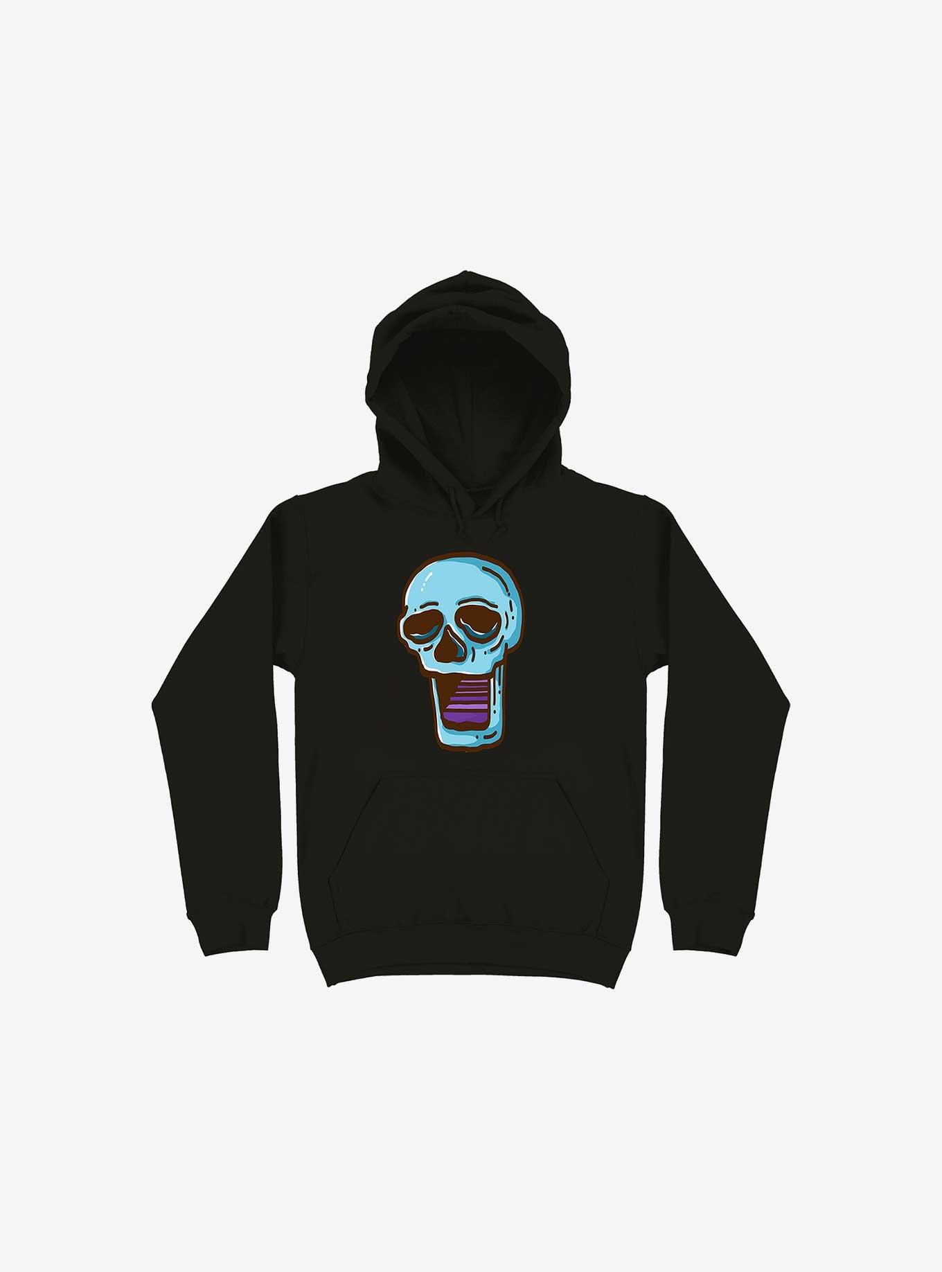 Modern Skull Black Hoodie, BLACK, hi-res