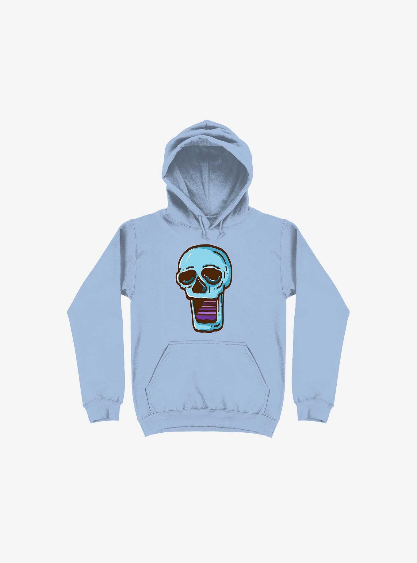 Modern Skull Light Blue Hoodie, , hi-res