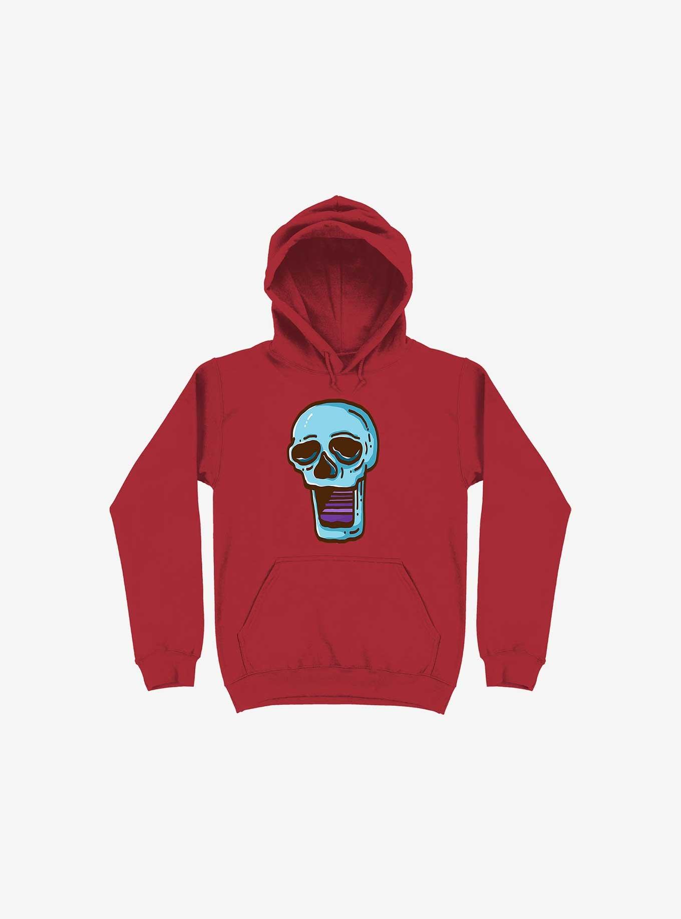 Modern Skull Red Hoodie, RED, hi-res