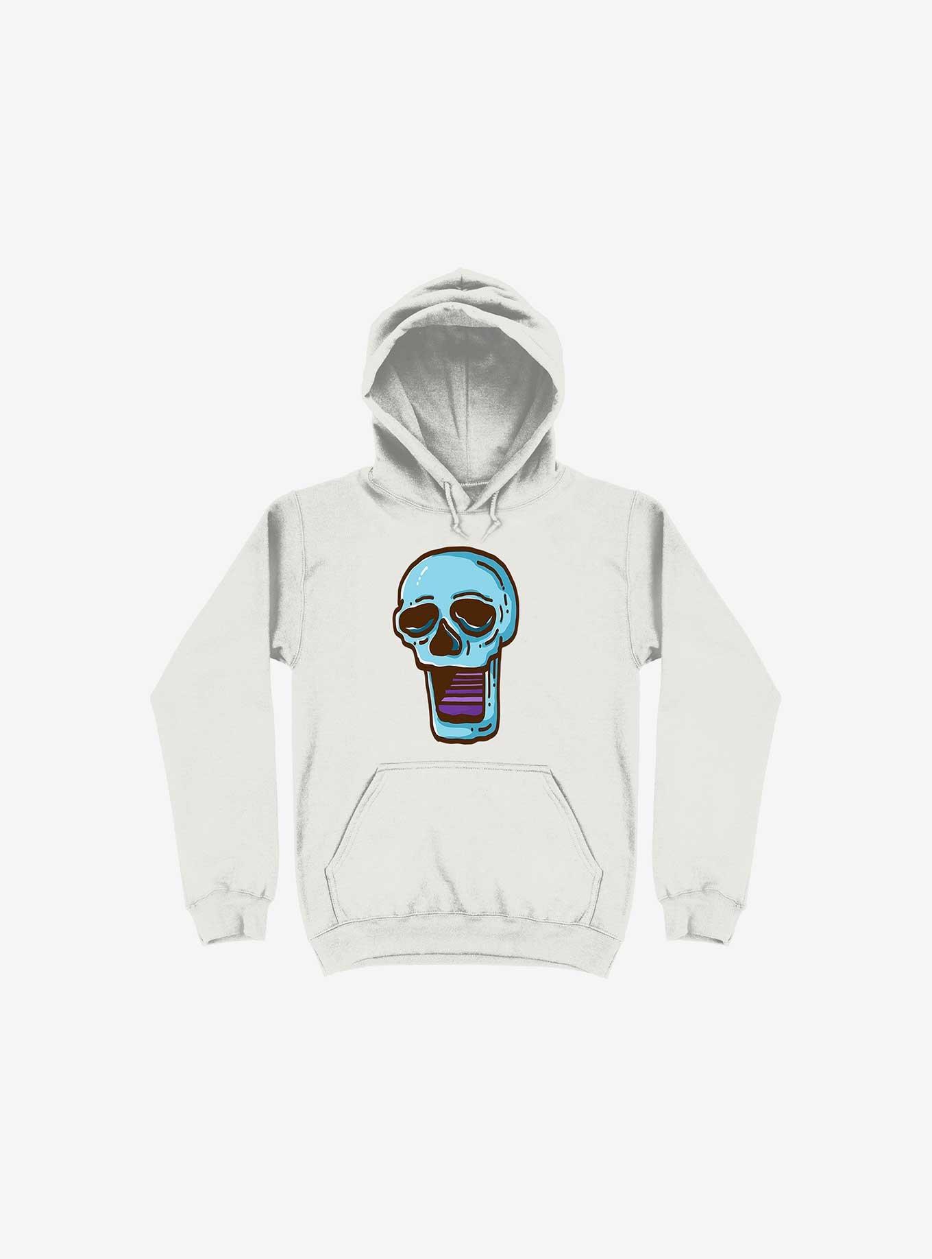 Modern Skull White Hoodie, WHITE, hi-res