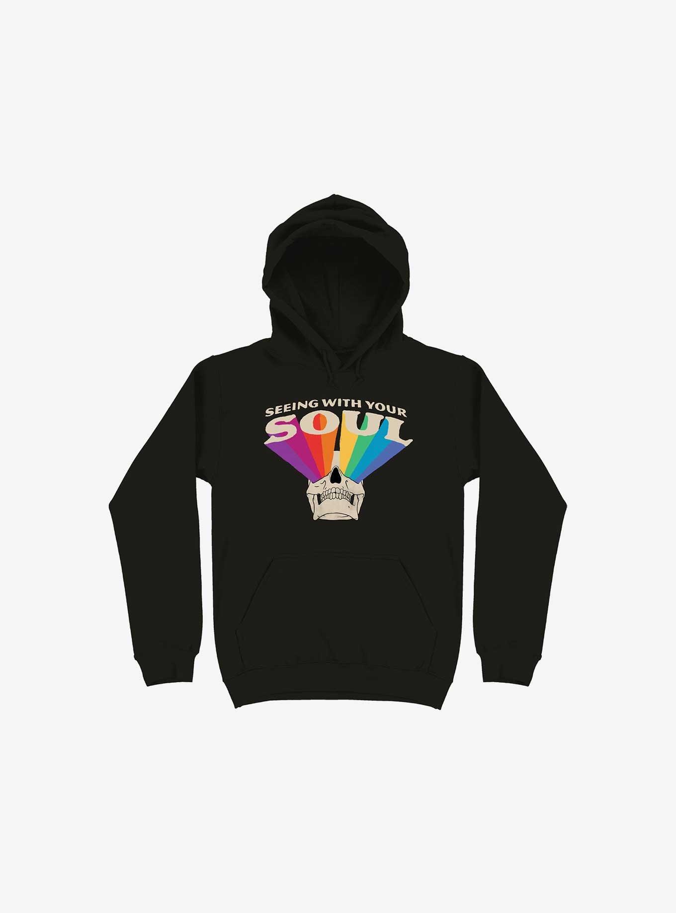 Seeing With Your Soul Rainbow Skull Black Hoodie