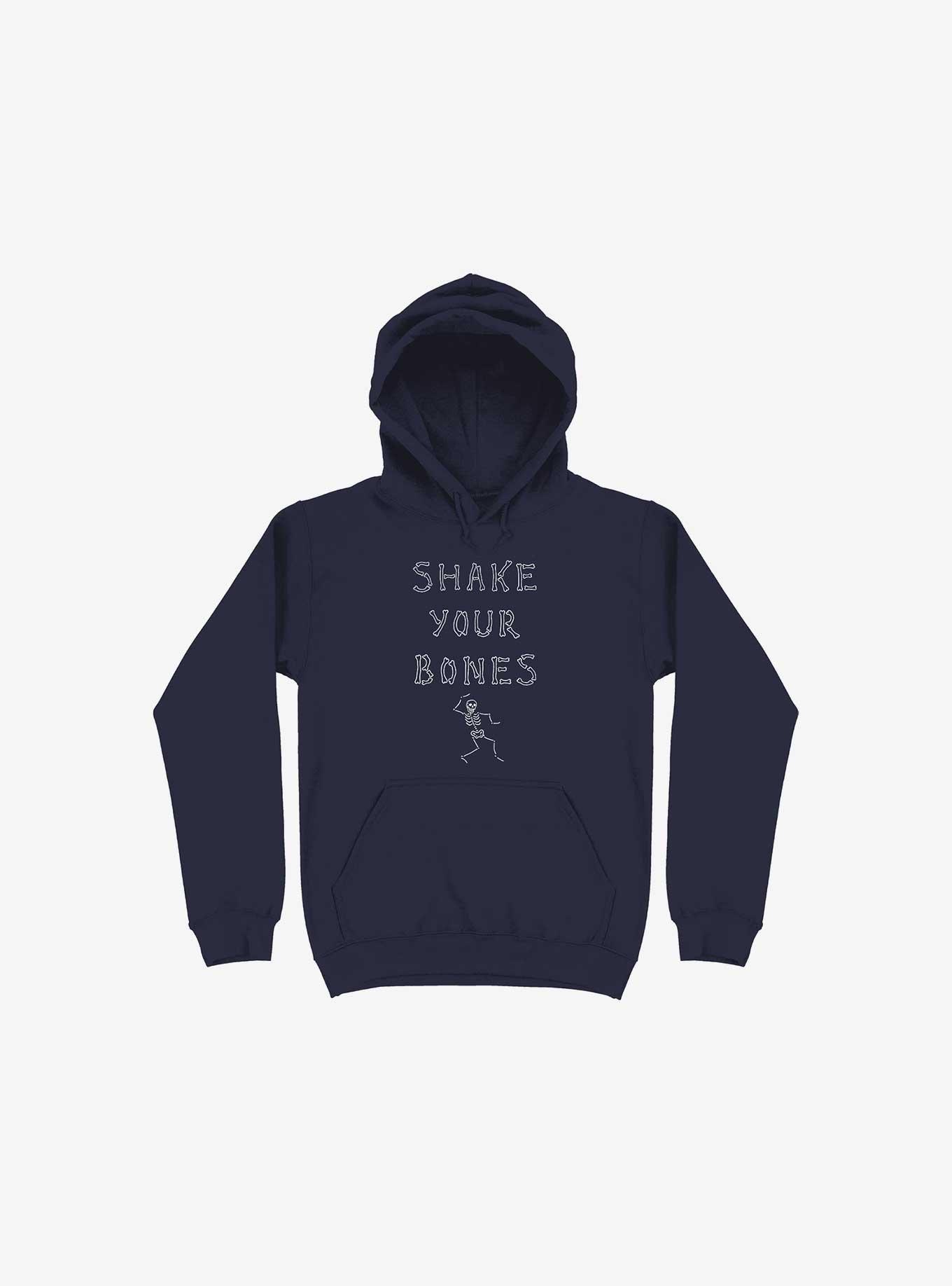 Shake Your Bones Navy Blue Hoodie, NAVY, hi-res