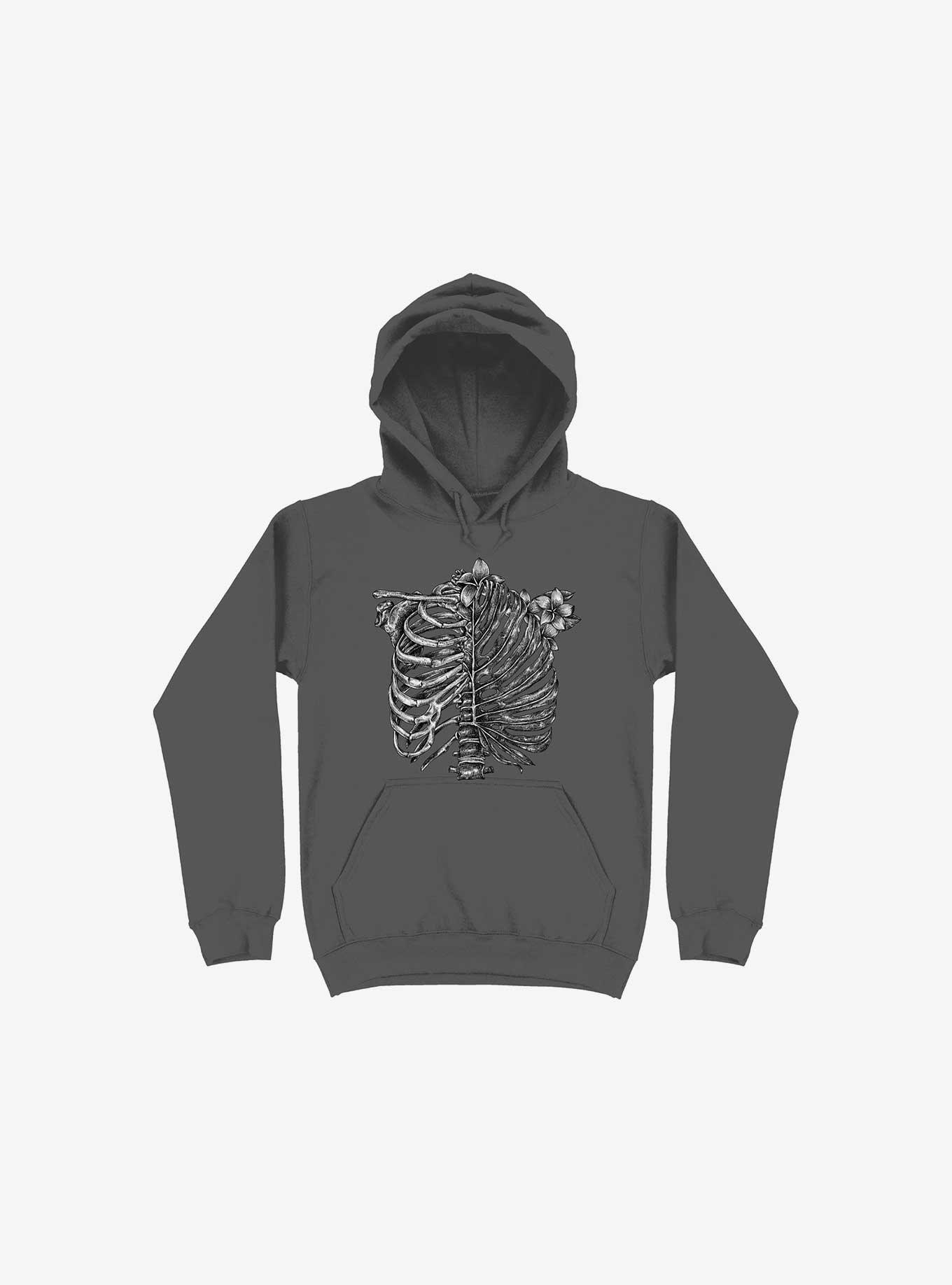 Skeleton Rib Tropical Asphalt Grey Hoodie, , hi-res