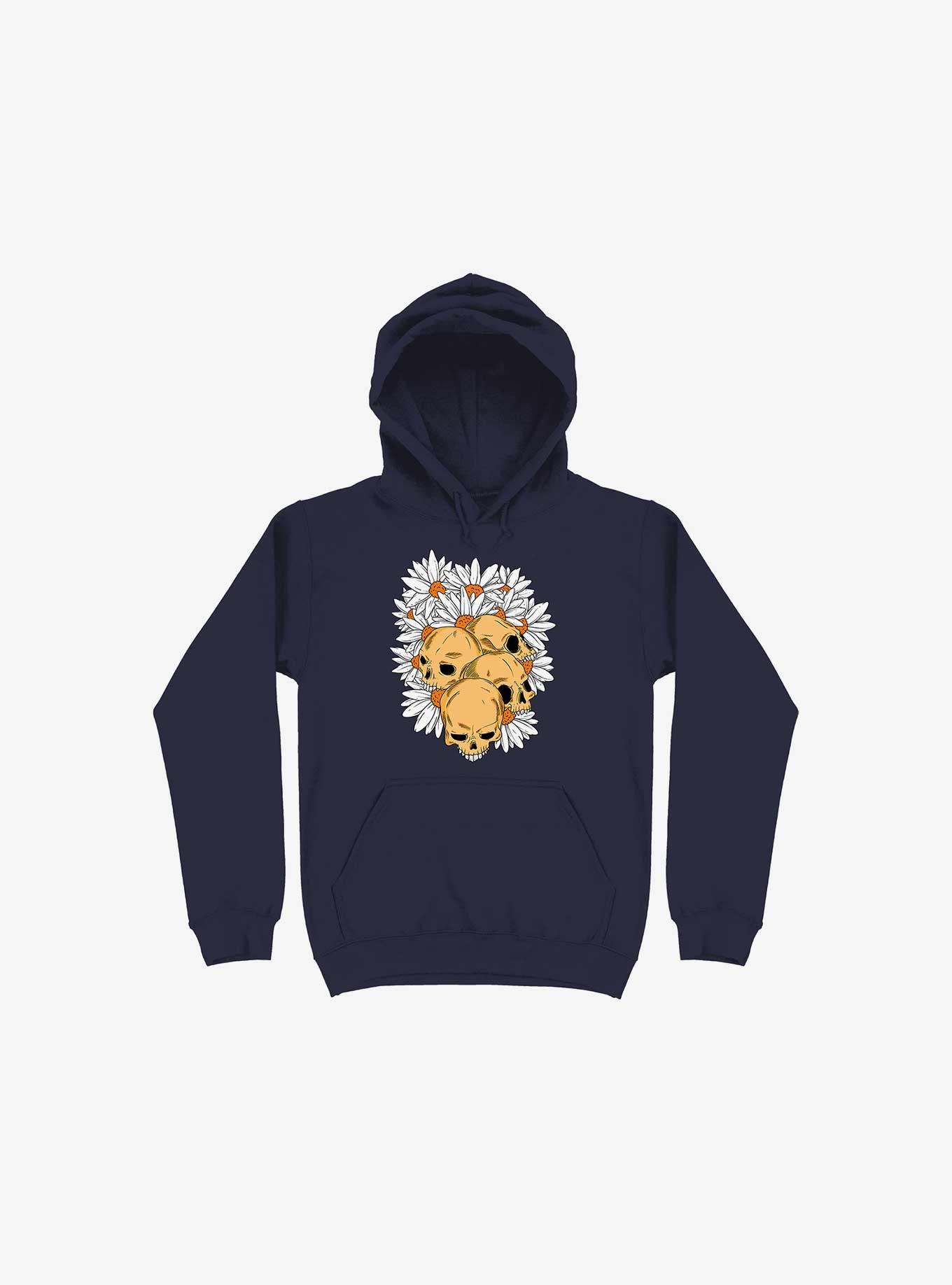 Skull Have Chance Navy Blue Hoodie, NAVY, hi-res