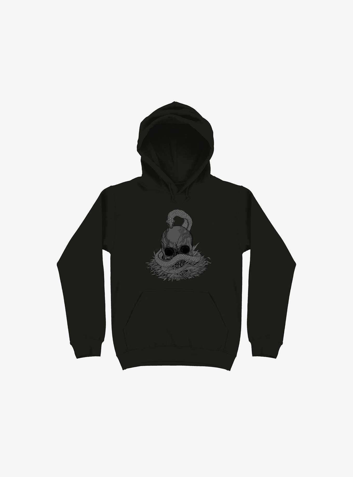 Snake & Skull Black Hoodie, , hi-res