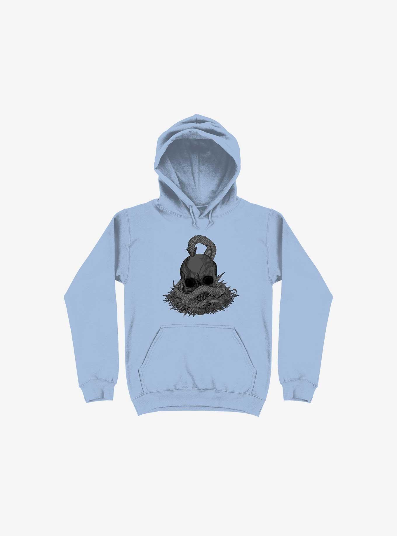 Snake & Skull Light Blue Hoodie, LIGHT BLUE, hi-res