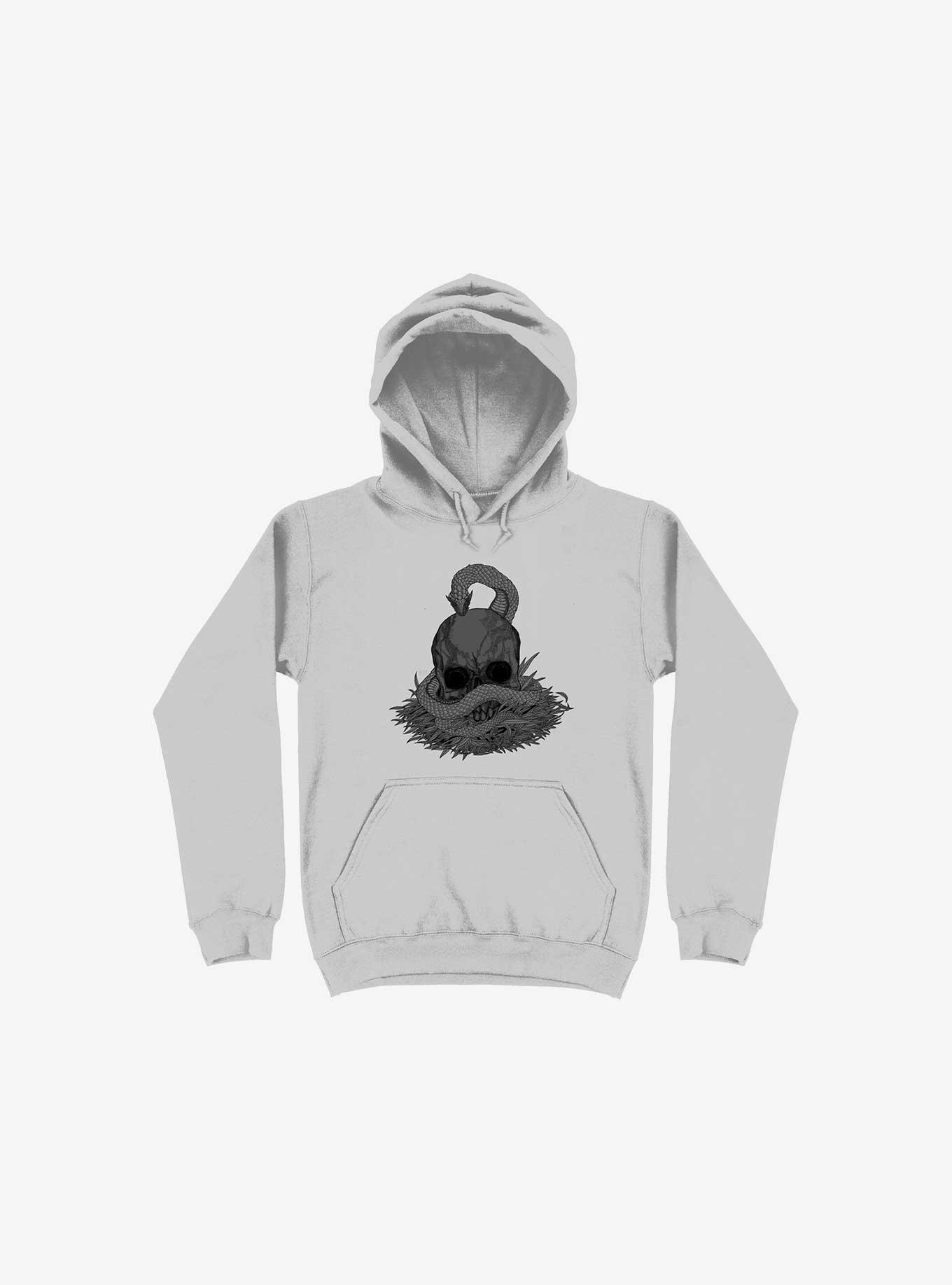 Snake & Skull Silver Hoodie, SILVER, hi-res