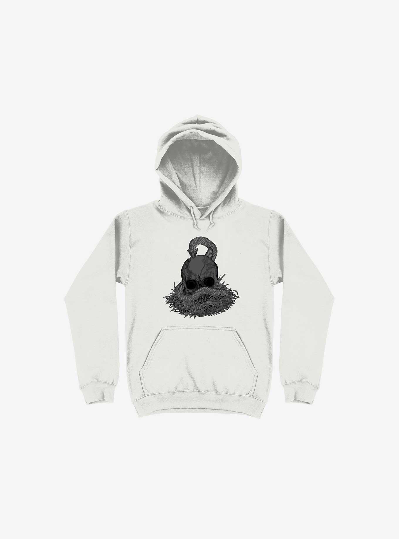 Snake & Skull White Hoodie, , hi-res