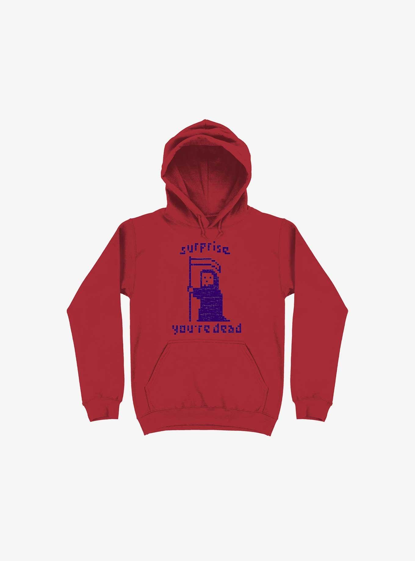 Surprise You're Dead Red Hoodie, RED, hi-res