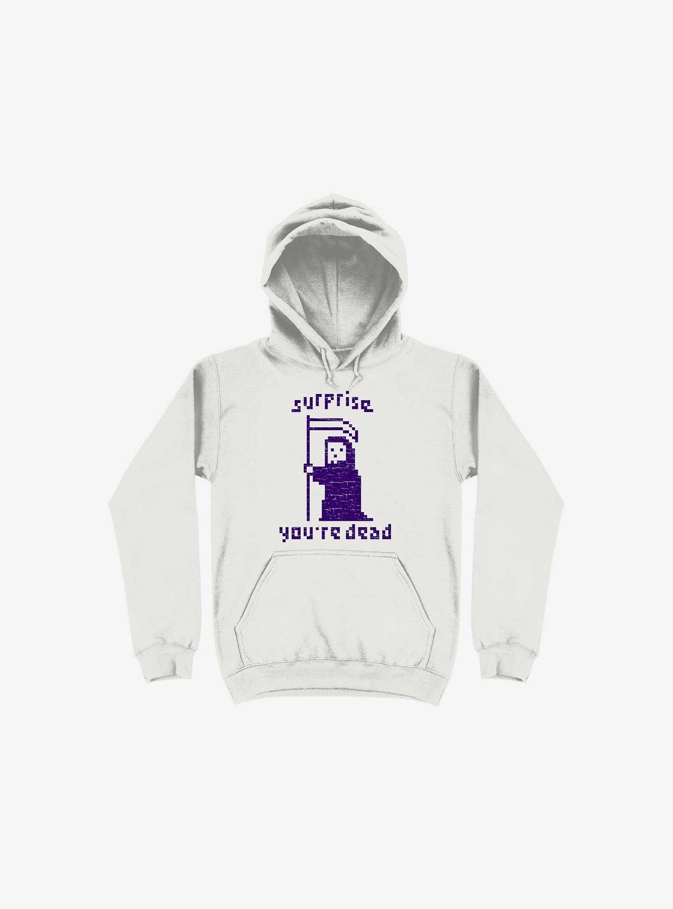 Surprise You're Dead White Hoodie, , hi-res