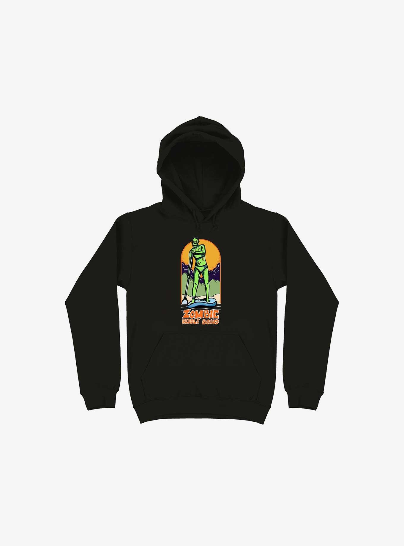 Zombie Paddle Board Black Hoodie, BLACK, hi-res
