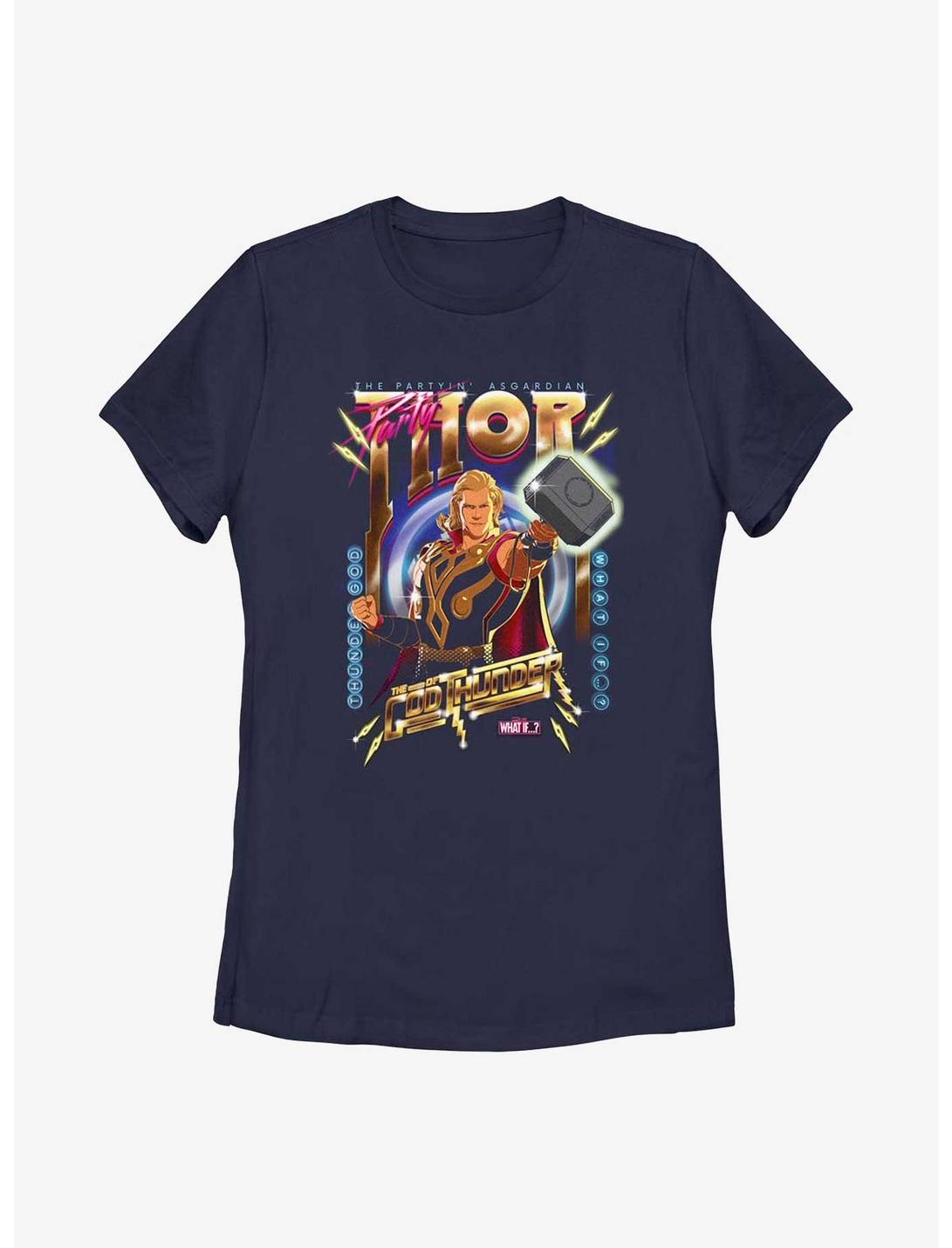 Marvel What If...? Party In Asgardian Womens T-Shirt, NAVY, hi-res