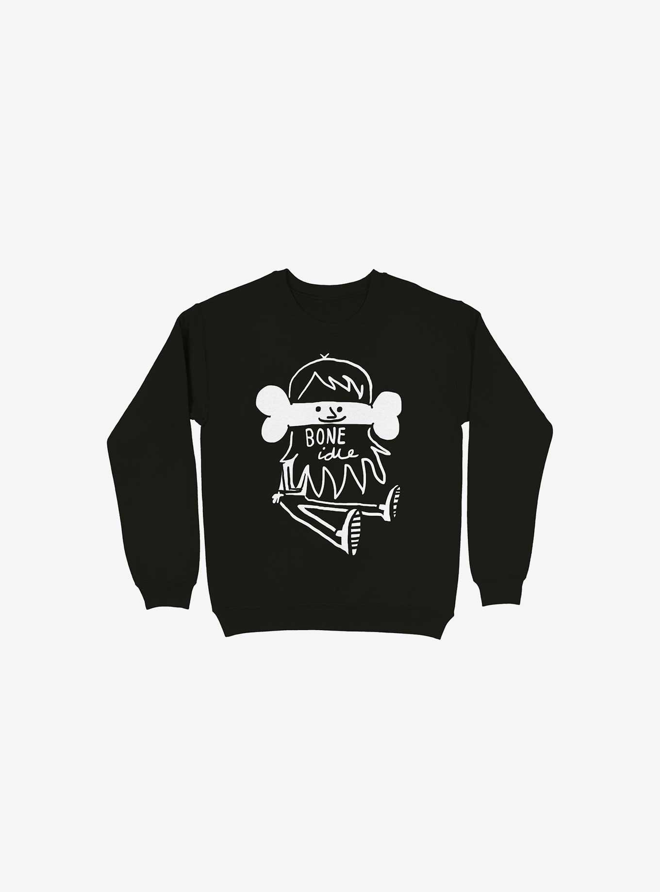 Bone Idle Black Sweatshirt, BLACK, hi-res