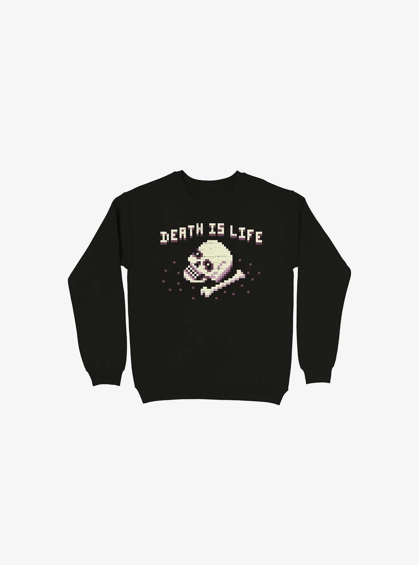 Death Is Life Skull Black Sweatshirt, , hi-res
