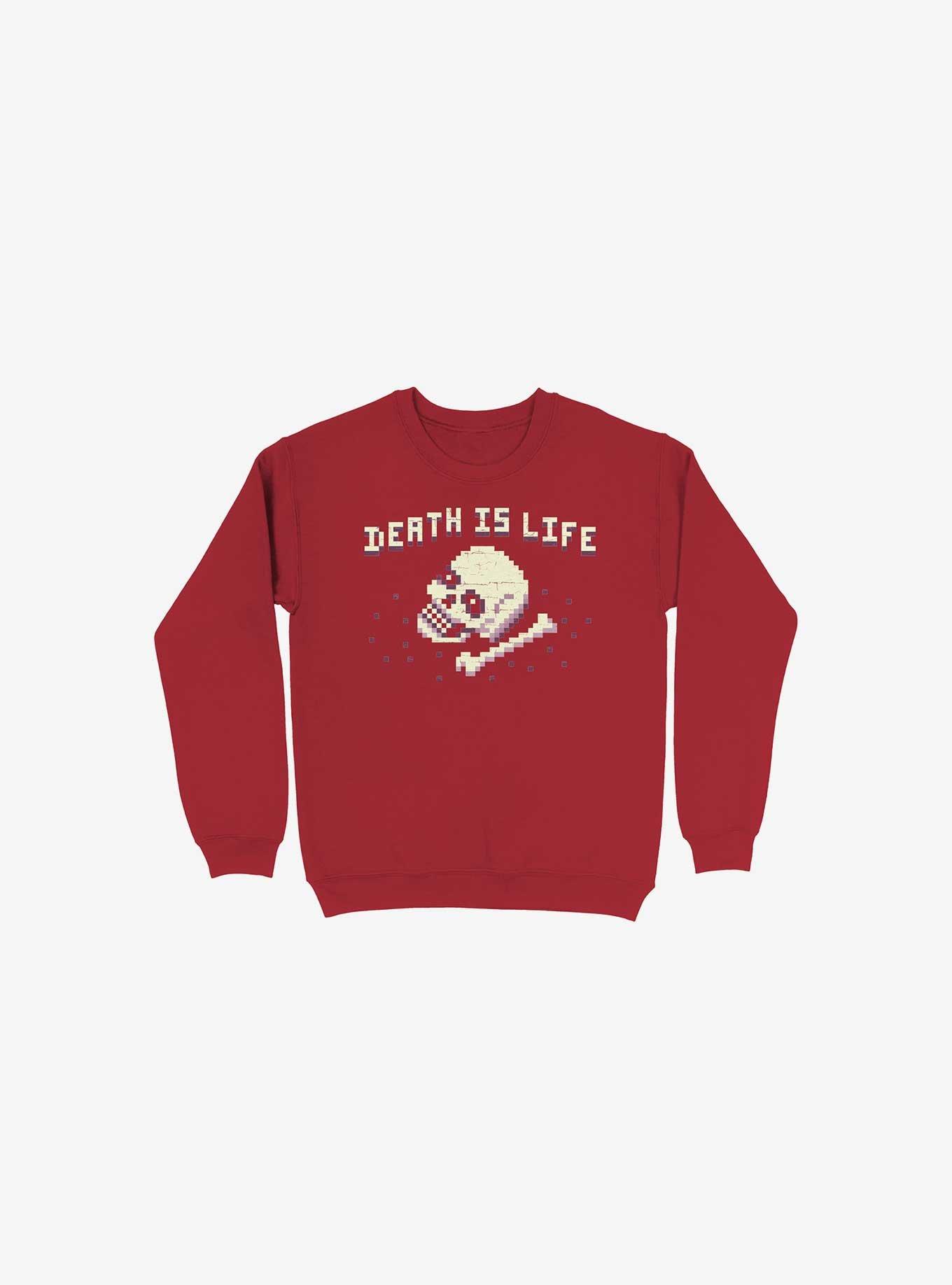 Death Is Life Skull Red Sweatshirt, , hi-res