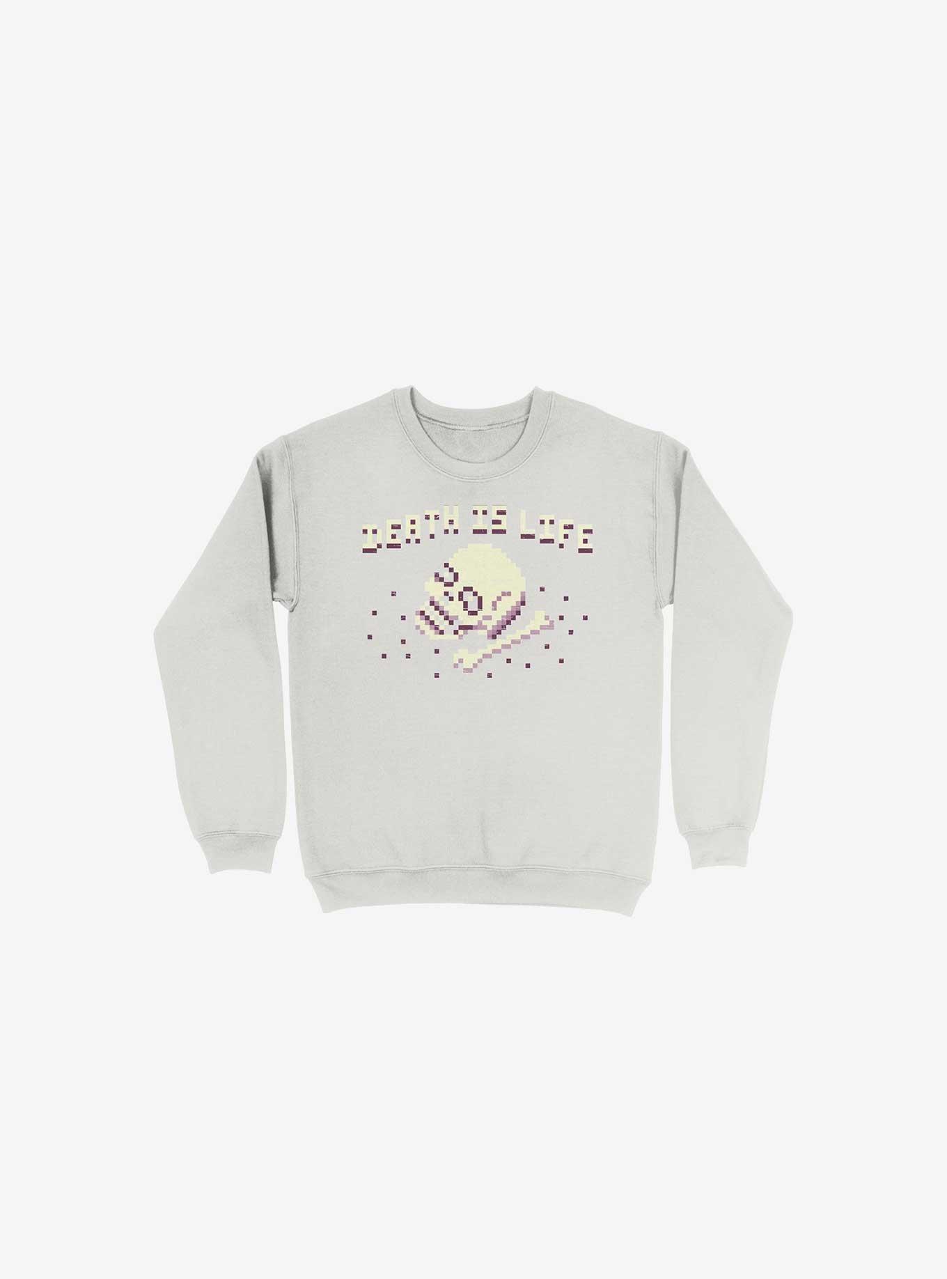 Death Is Life Skull White Sweatshirt, , hi-res