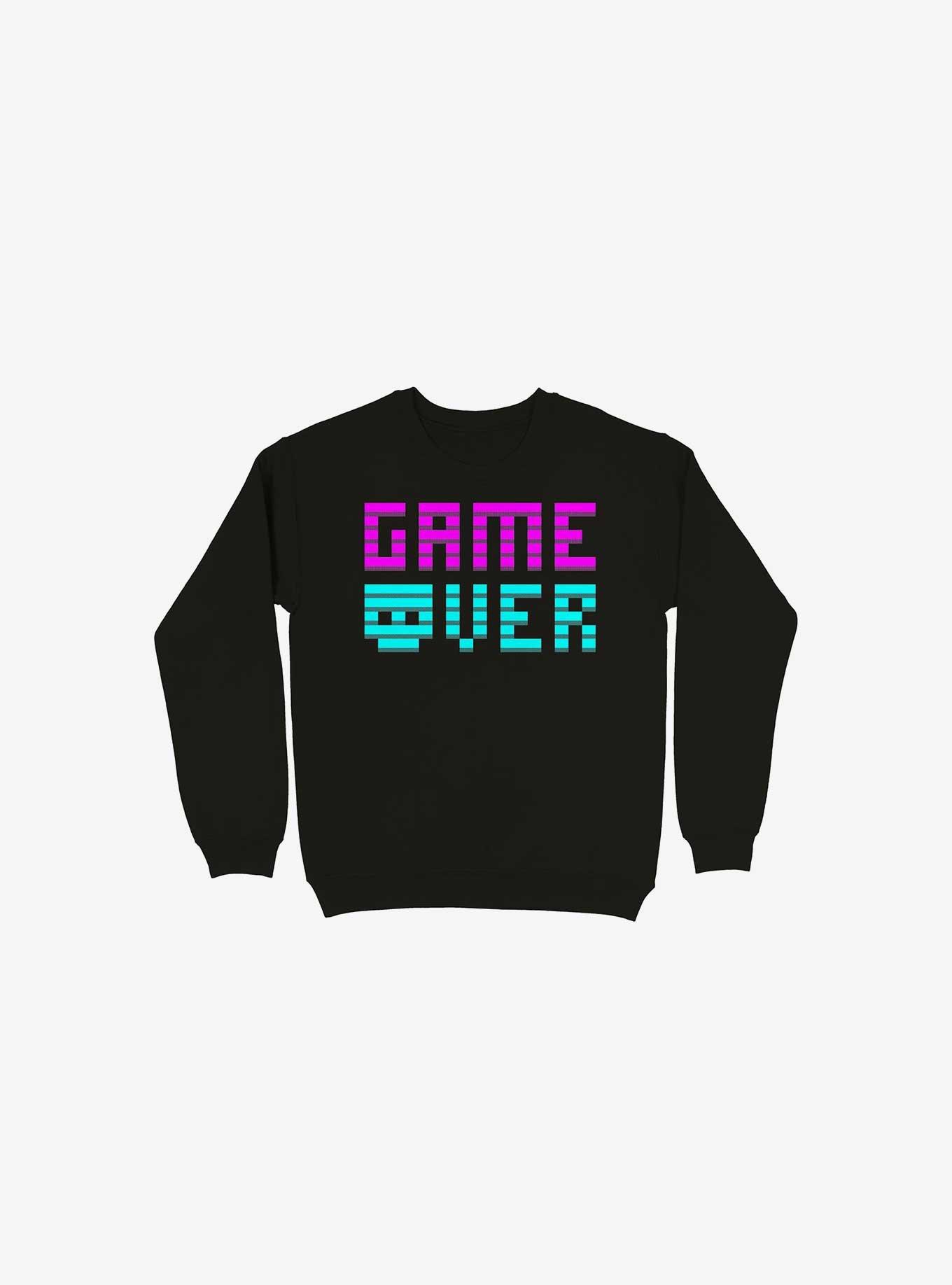 Game Over Skull Black Sweatshirt, , hi-res