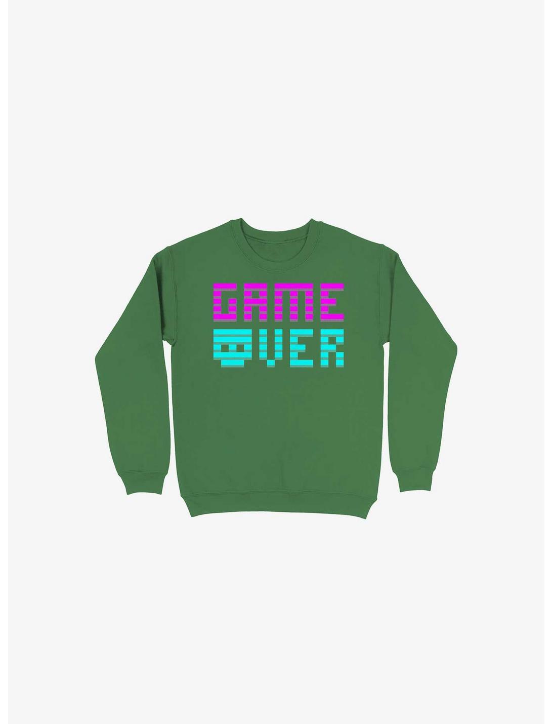 Game Over Skull Kelly Green Sweatshirt, KELLY GREEN, hi-res