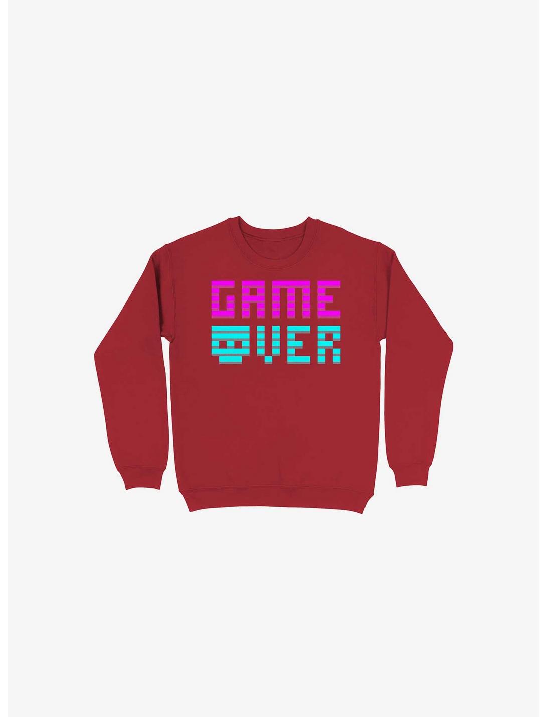 Game Over Skull Red Sweatshirt, RED, hi-res