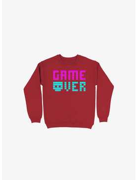 Game Over Skull Red Sweatshirt, , hi-res