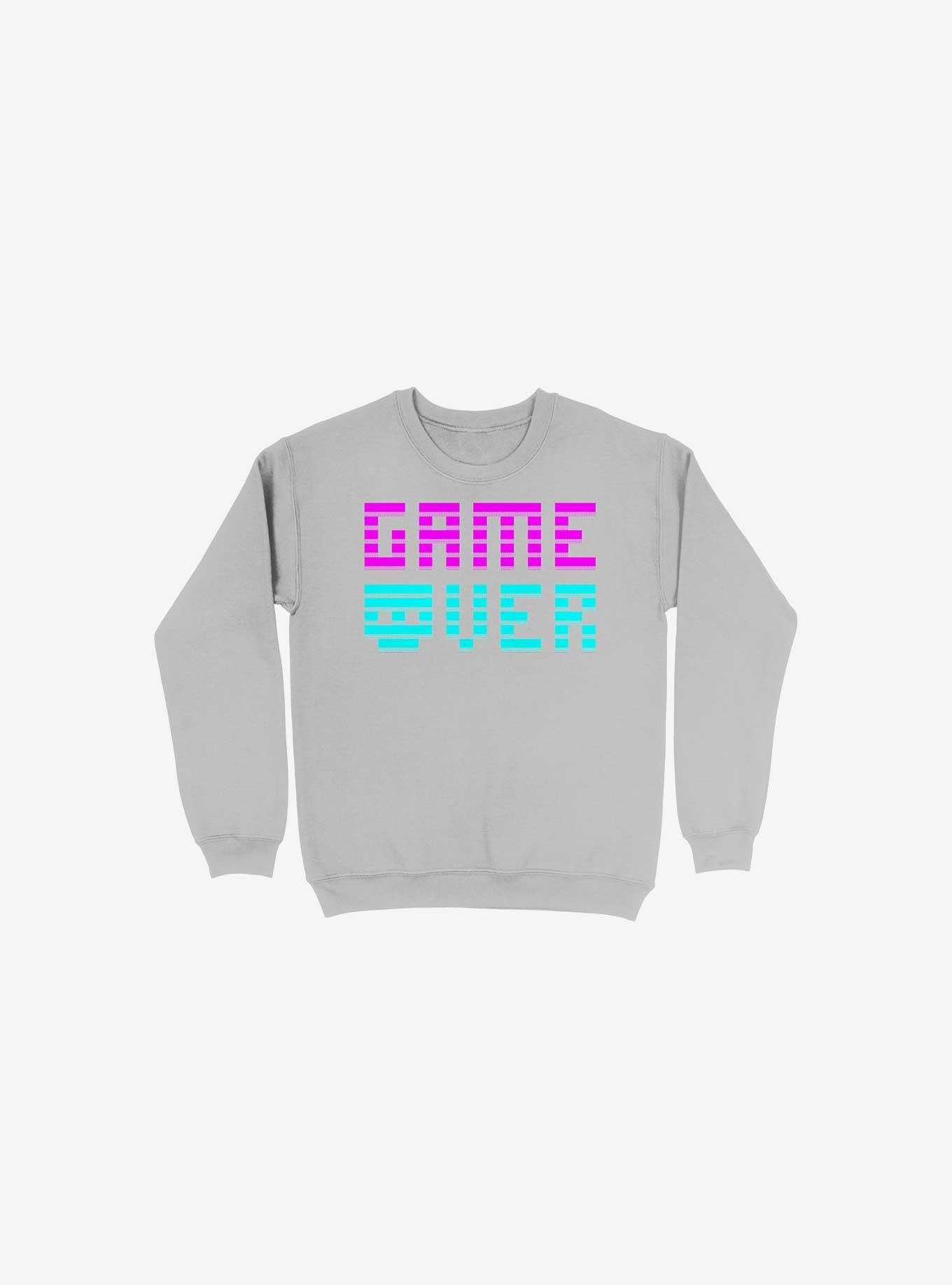 Game Over Skull Silver Sweatshirt, SILVER, hi-res