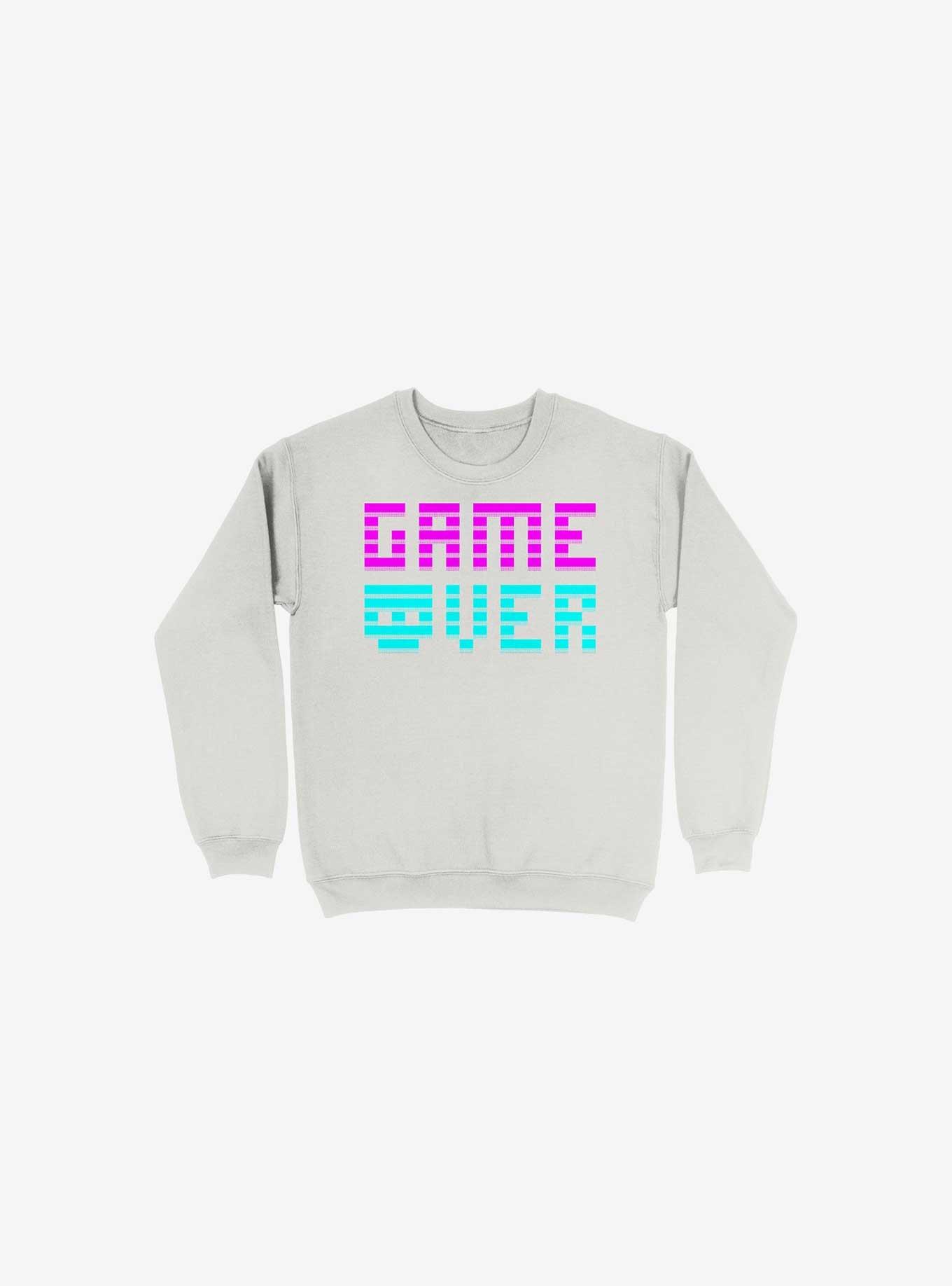 Game Over Skull White Sweatshirt, WHITE, hi-res