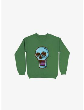 Modern Skull Kelly Green Sweatshirt, , hi-res