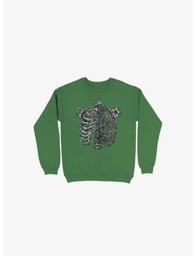 Skeleton Rib Tropical Kelly Green Sweatshirt, , hi-res
