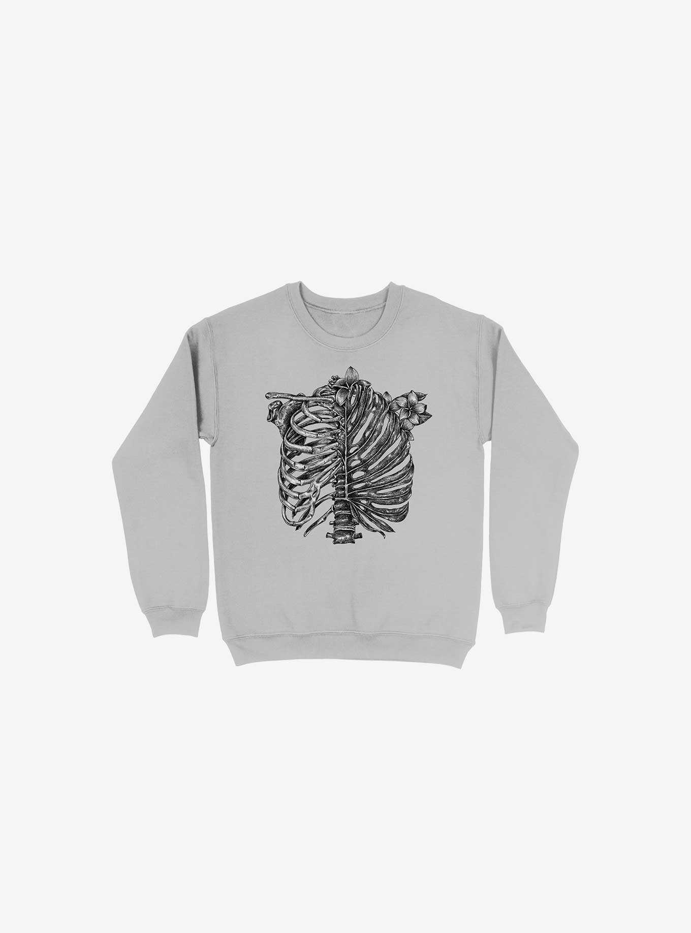 Skeleton Rib Tropical Silver Sweatshirt, , hi-res