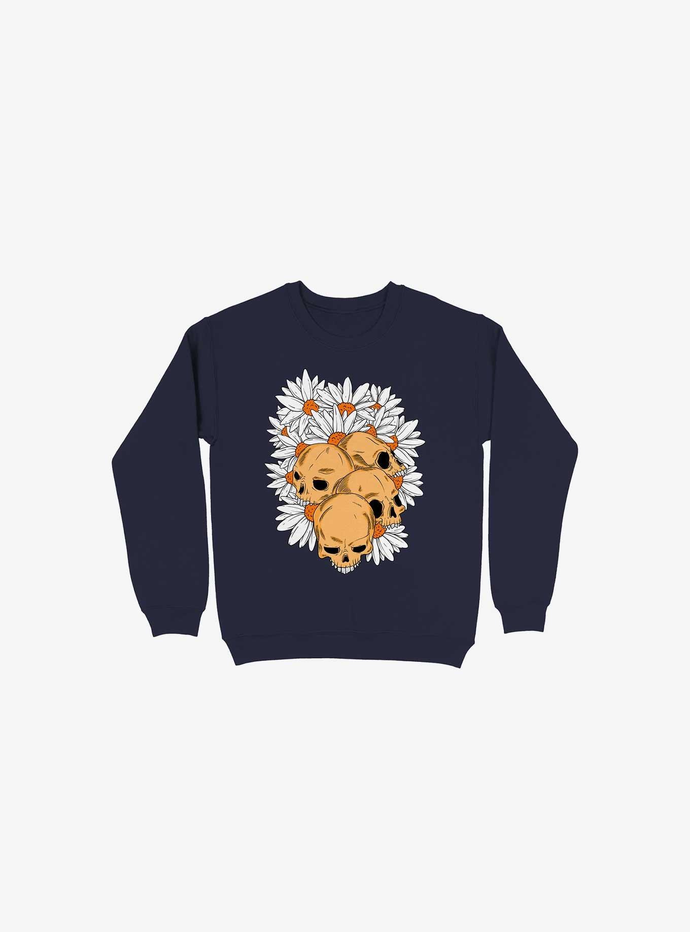 Skull Have Chance Navy Blue Sweatshirt, NAVY, hi-res