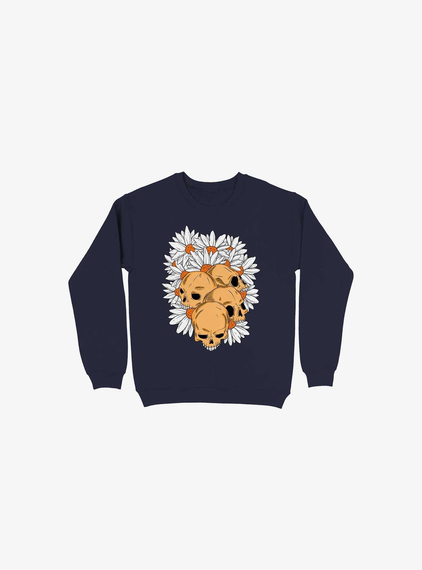 Skull Have Chance Navy Blue Sweatshirt, , hi-res