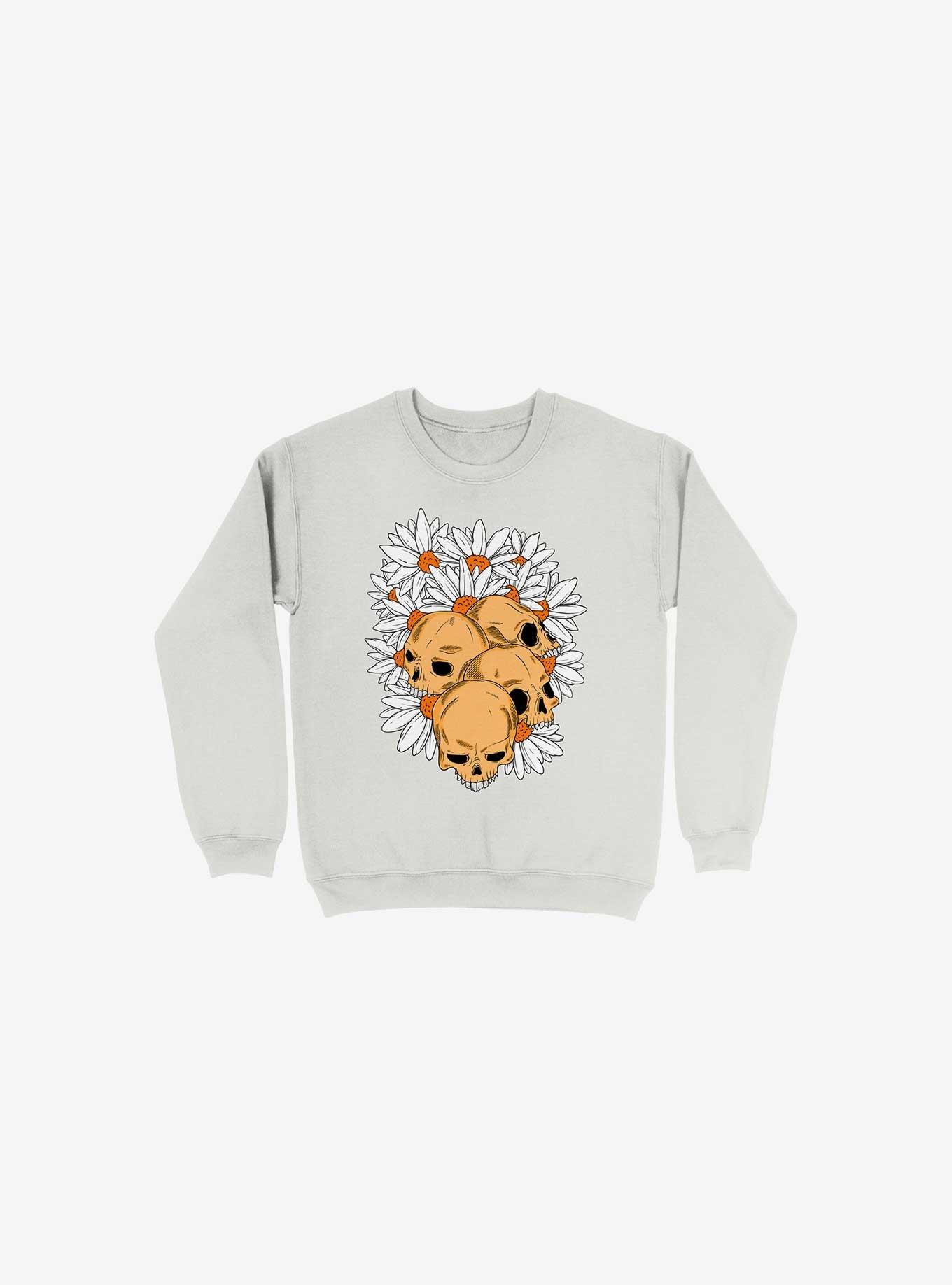 Skull Have Chance White Sweatshirt, WHITE, hi-res