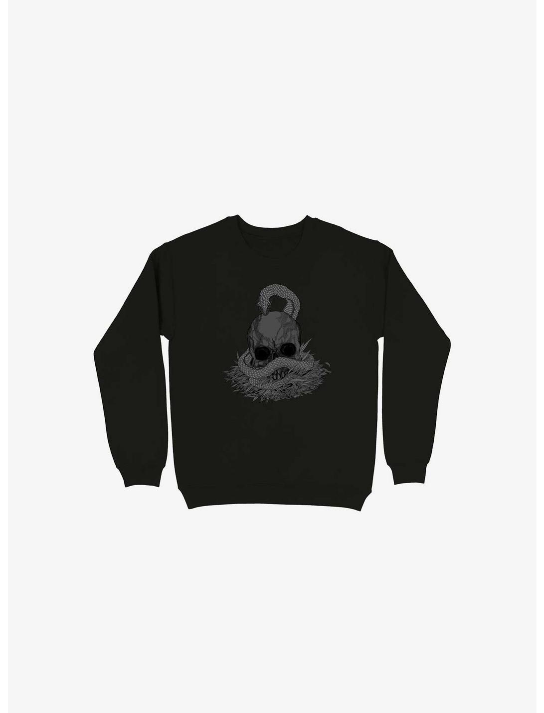 Snake & Skull Black Sweatshirt, BLACK, hi-res