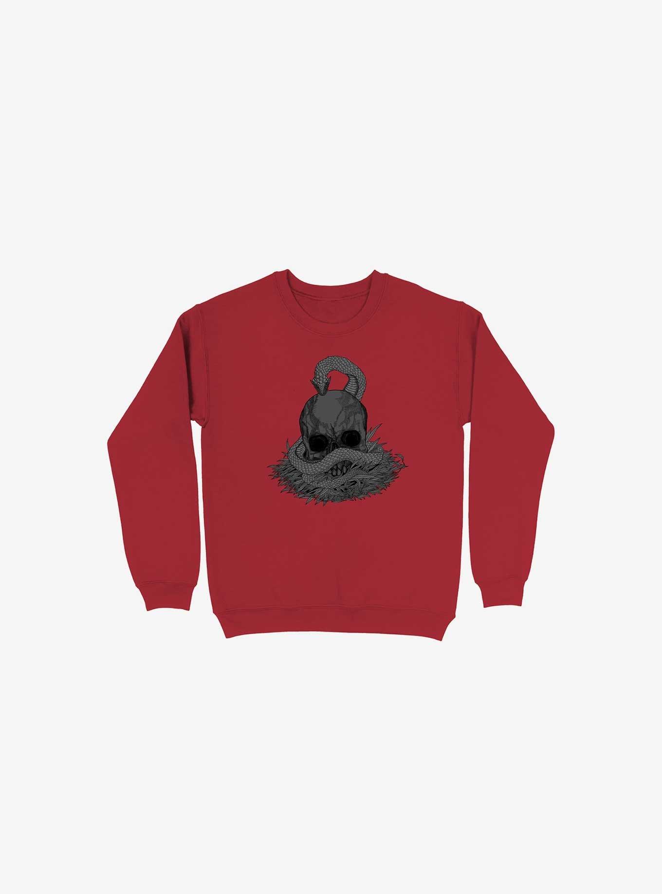 Snake & Skull Red Sweatshirt, RED, hi-res