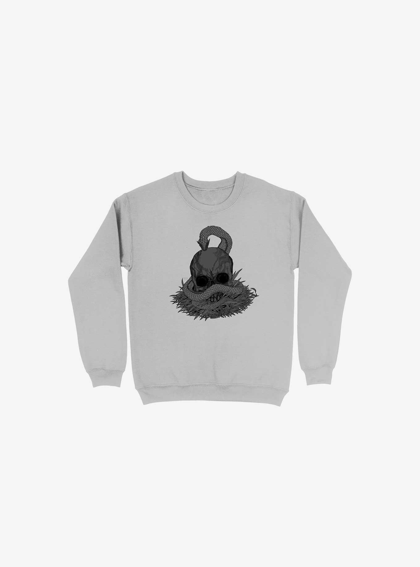 Snake & Skull Silver Sweatshirt, SILVER, hi-res