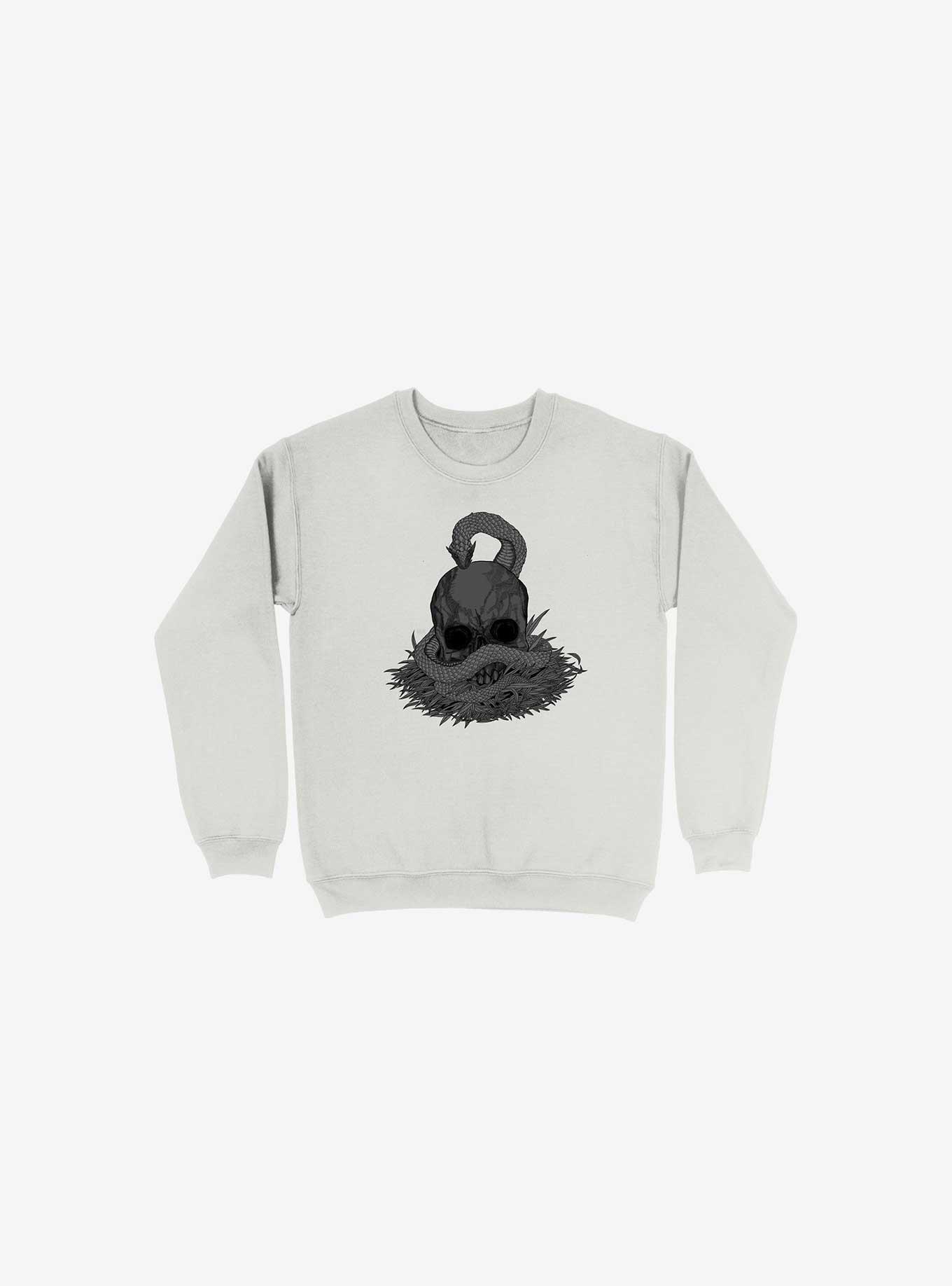 Snake & Skull White Sweatshirt, WHITE, hi-res